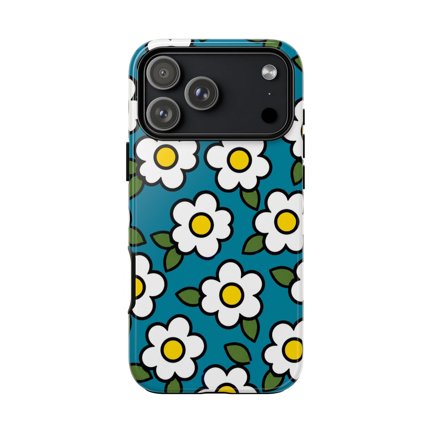 Blue Daisy Tough Phone Case — Floral Protective iPhone Cover