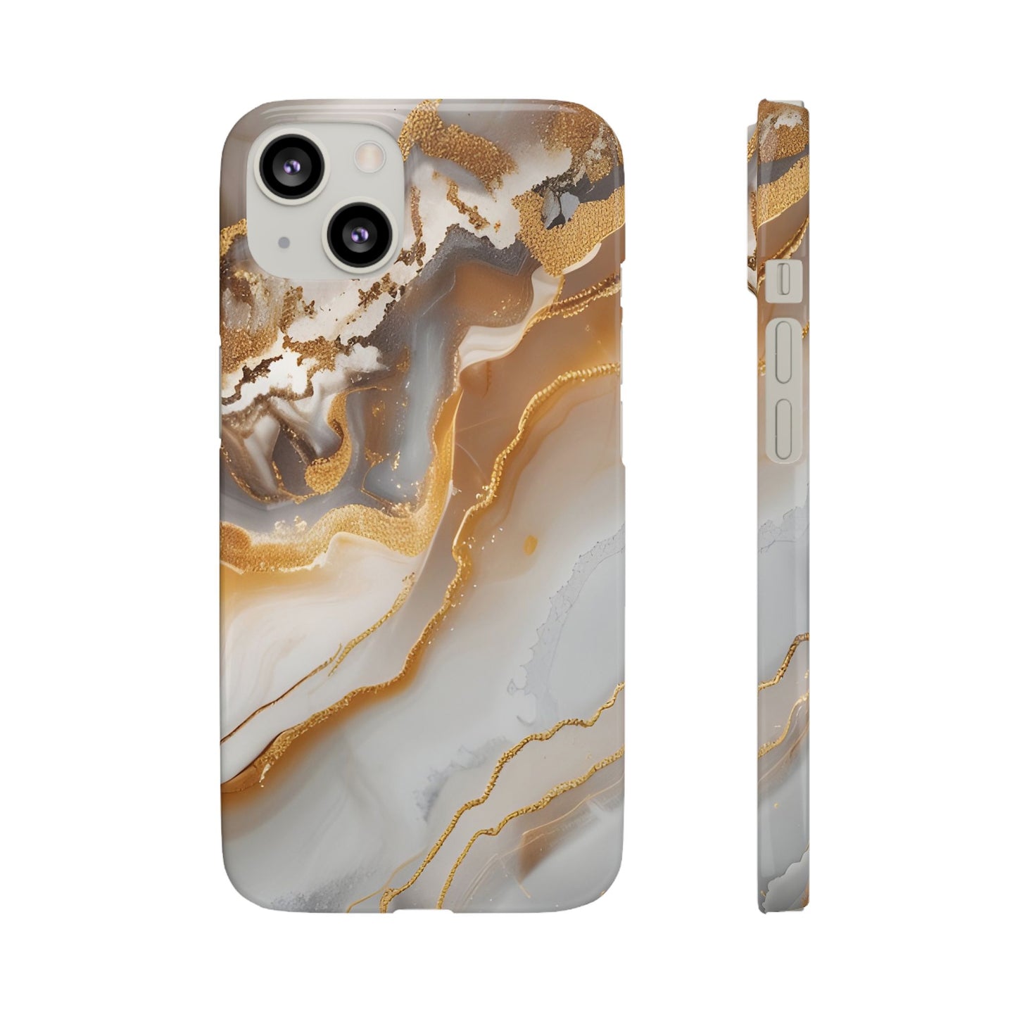 Gold Agate Phone Case – Marble Geode Snap Case