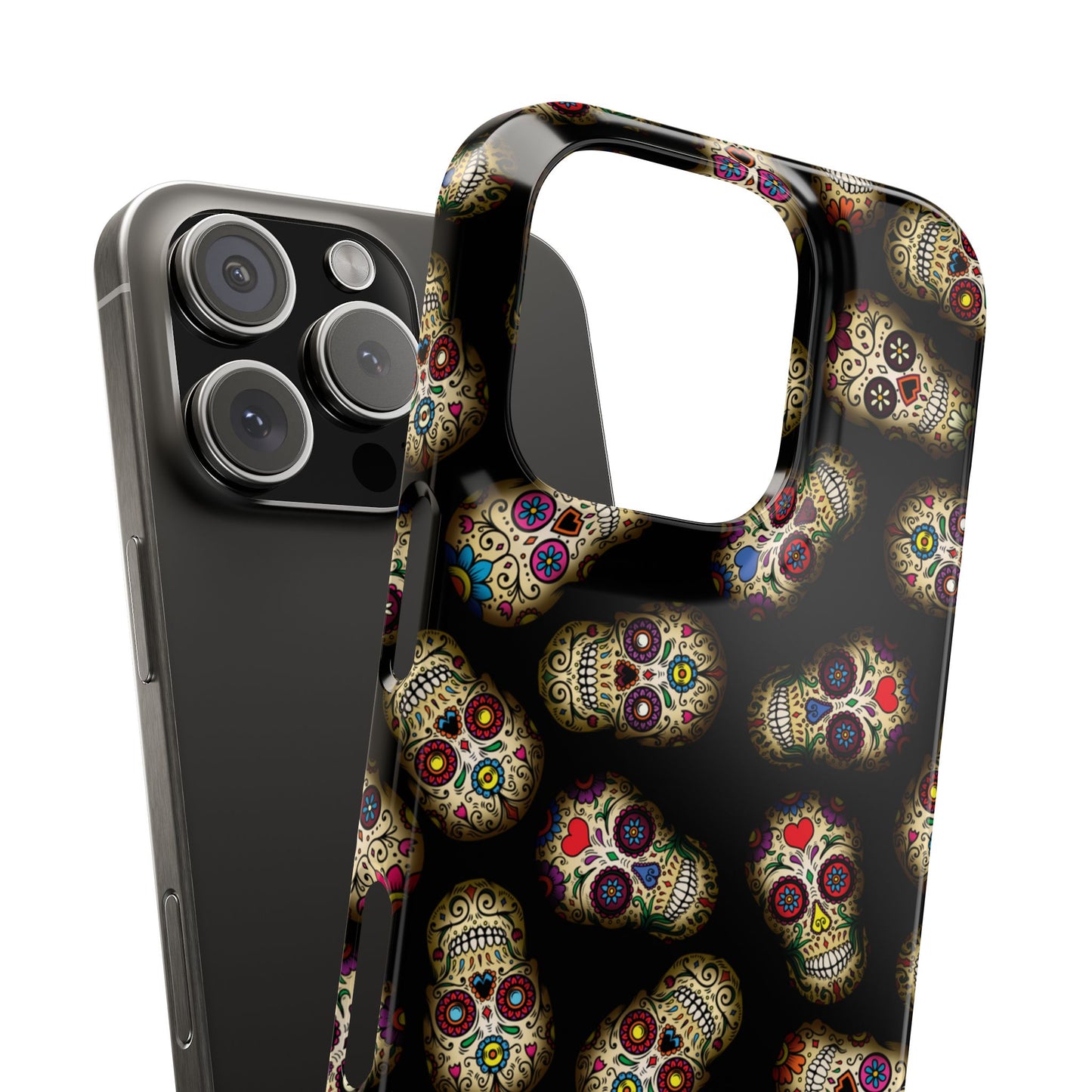 Sugar Skull — Day of the Dead Floral Slim Case for Apple iPhone, Samsung Galaxy and Google Pixel.