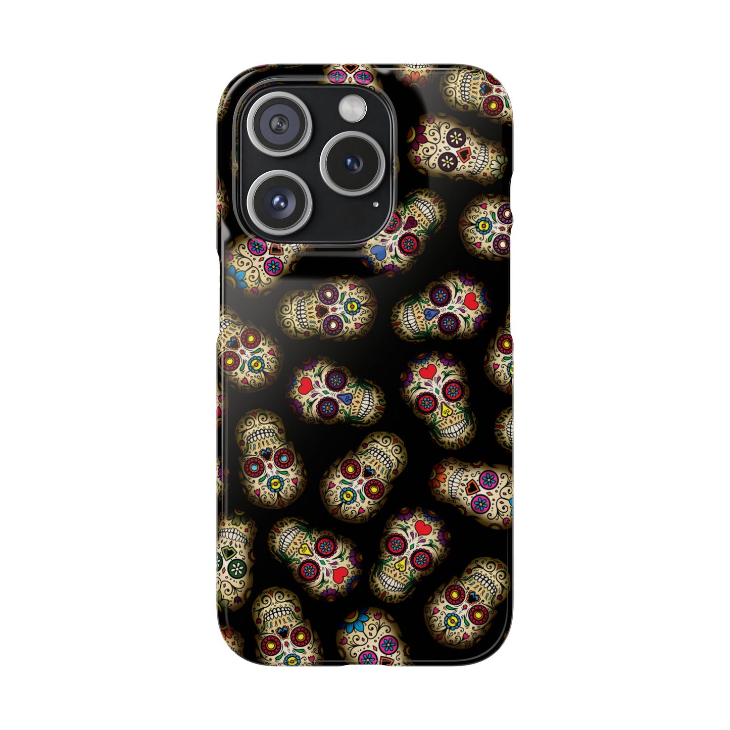 Sugar Skull — Day of the Dead Floral Slim Case for Apple iPhone, Samsung Galaxy and Google Pixel.