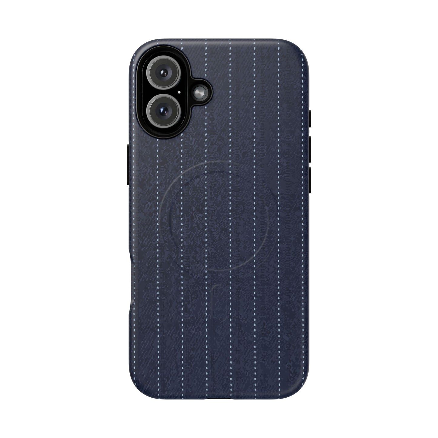 MagSafe Tough Phone Case — Navy Pinstripe Magnetic Protective Cover