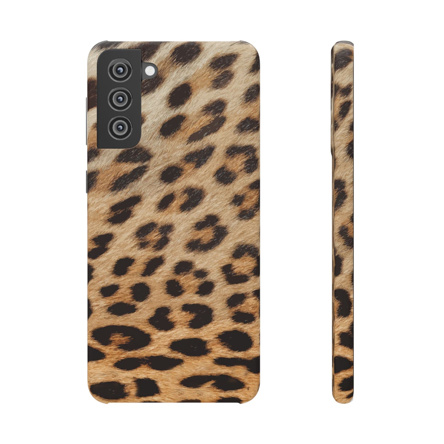 Leopard Print Slim Phone Case for Apple iPhone, Samsung Galaxy and Google Pixel.
