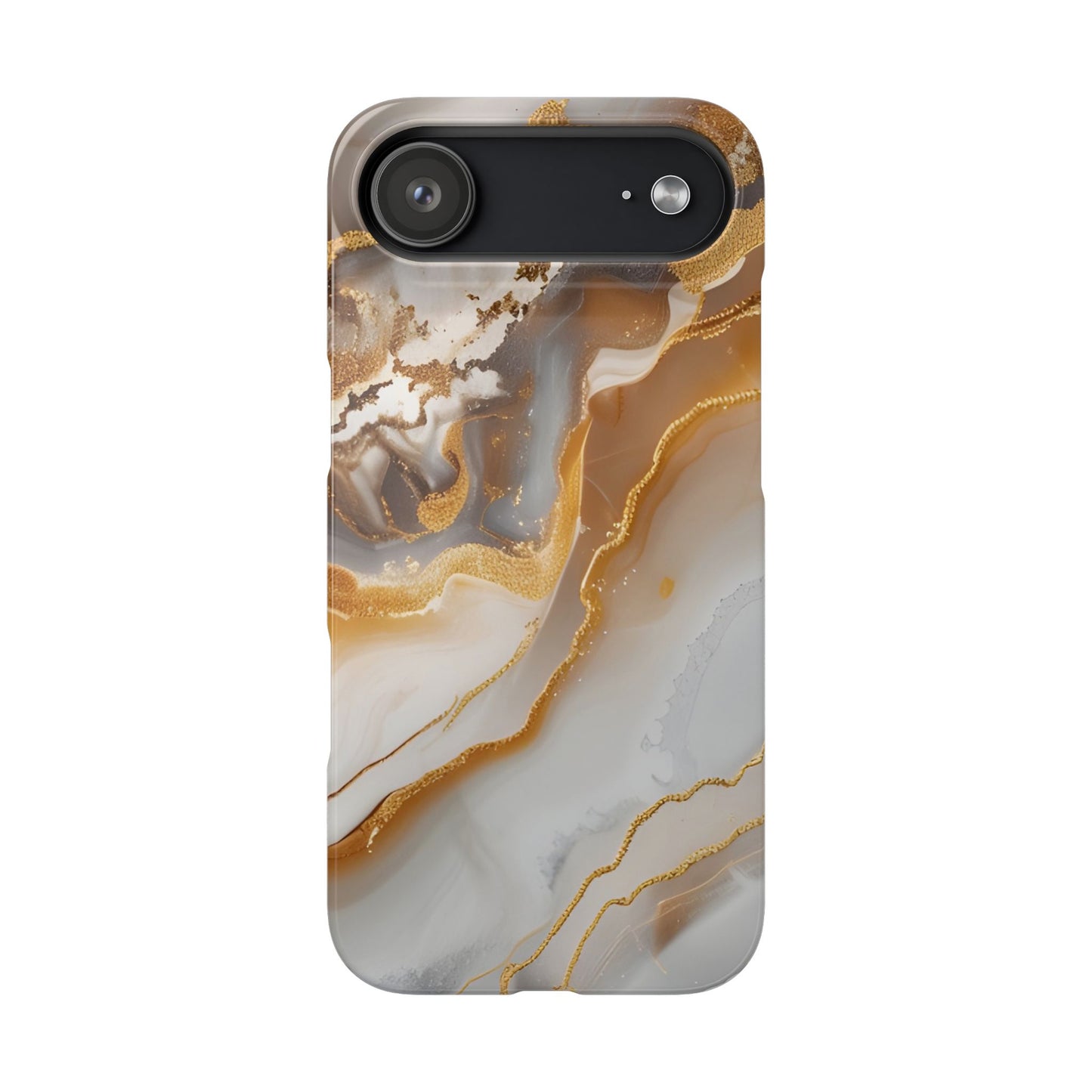 Gold Agate Phone Case – Marble Geode Snap Case