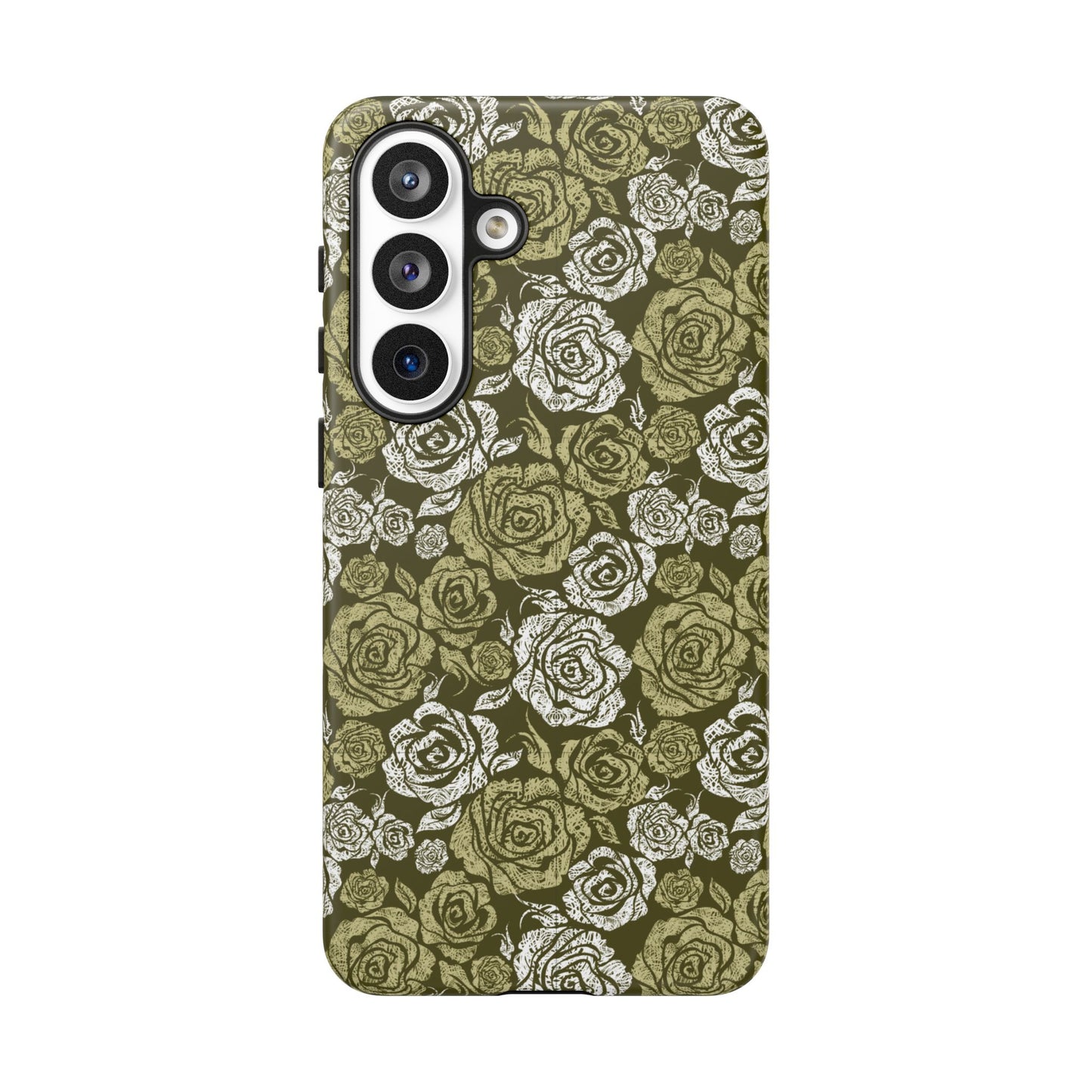 Floral Olive Rose Pattern Tough Phone Case