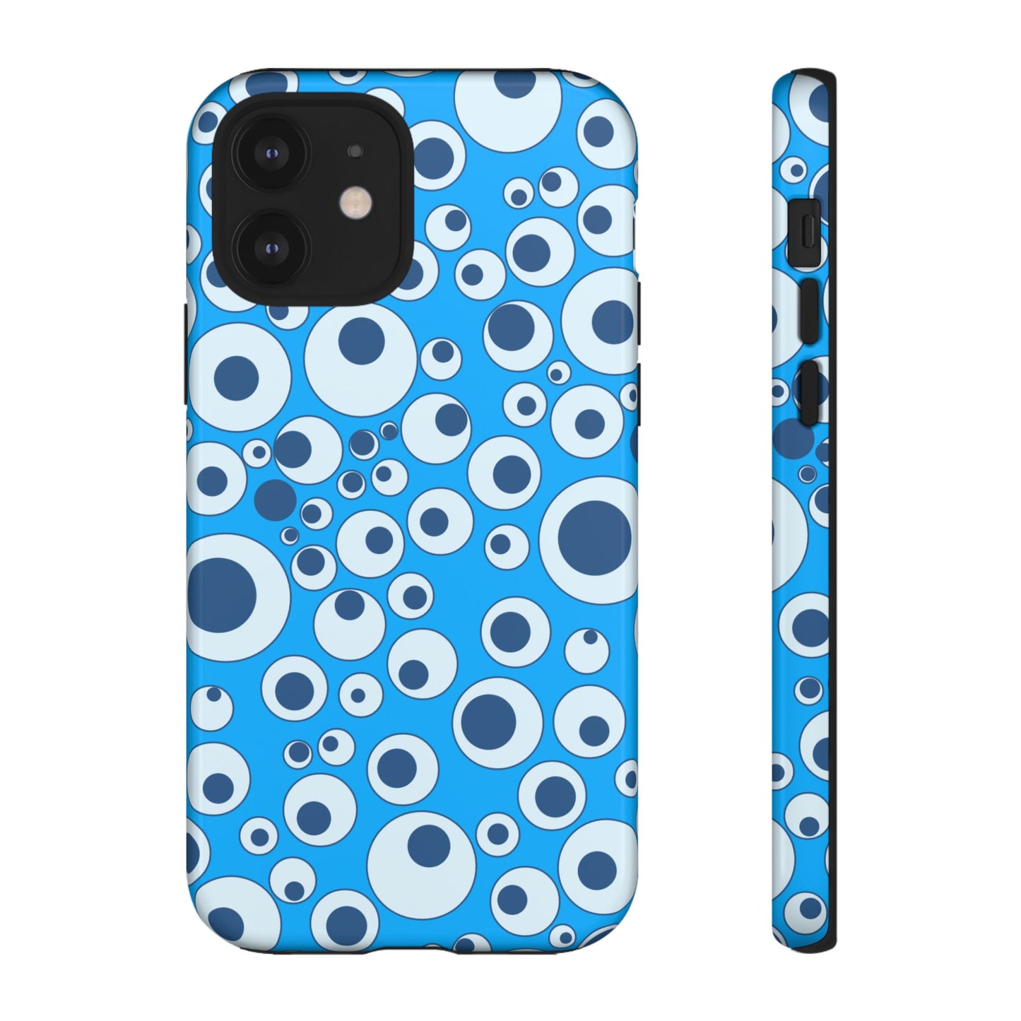 Blue Bubble Pattern Tough Phone Case — Retro Pop Circles Design