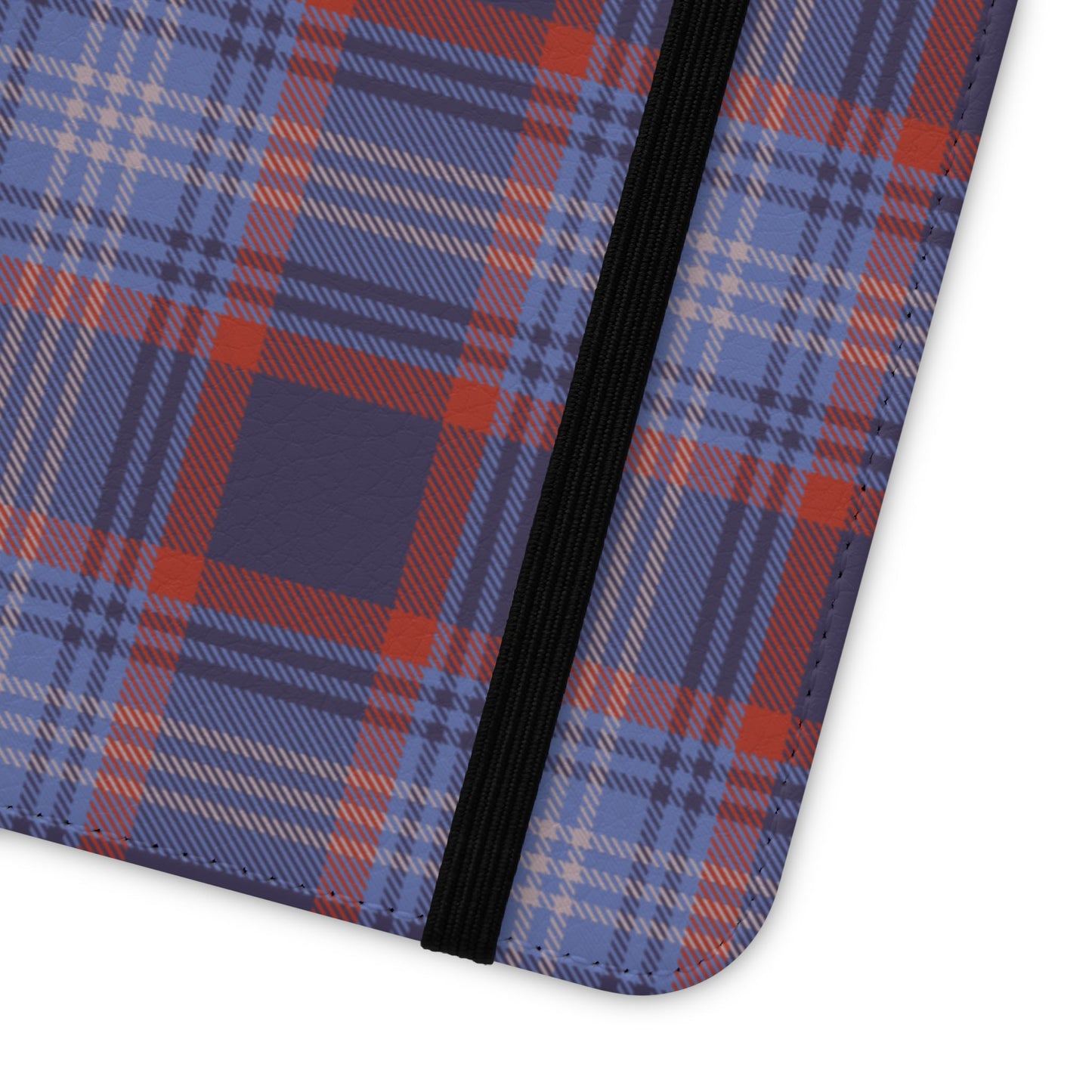 Tartan Flip Phone Case — Red & Purple Plaid Wallet Cover