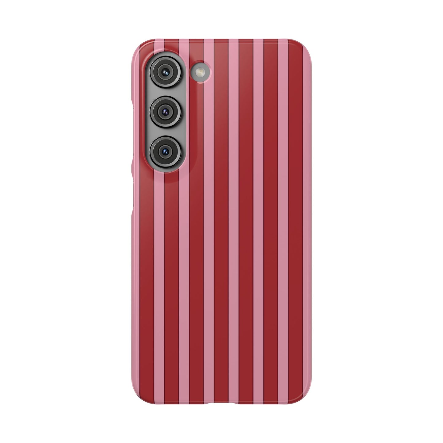 Striped Red Snap Phone Case — Slim Phone Cover for Apple iPhone and Samsung Galaxy.