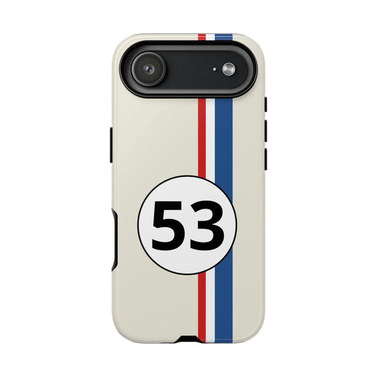 Racing Stripe Personalised Number Tough Phone Case for Apple iPhone, Samsung Galaxy and Google Pixel.