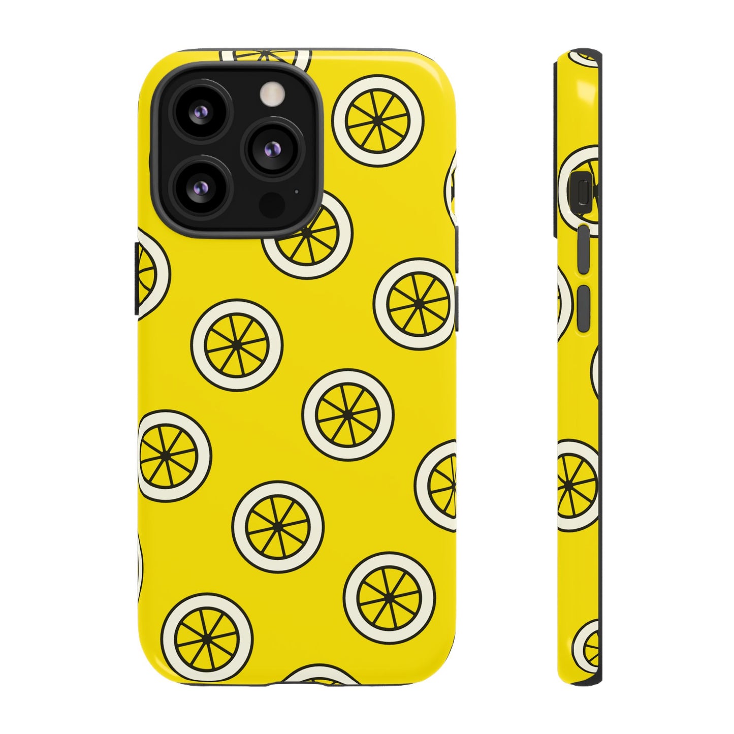 Yellow Lemon Pattern Tough Phone Case — Bright Citrus Protective Cover