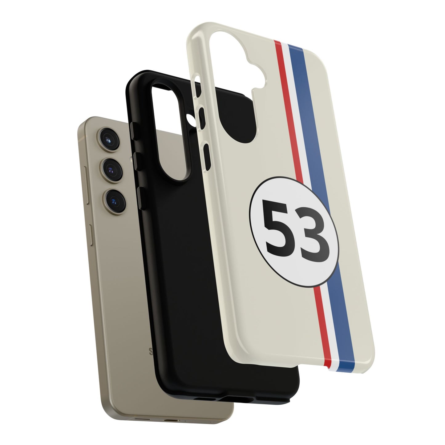 Racing Stripe Personalised Number Tough Phone Case for Apple iPhone, Samsung Galaxy and Google Pixel.