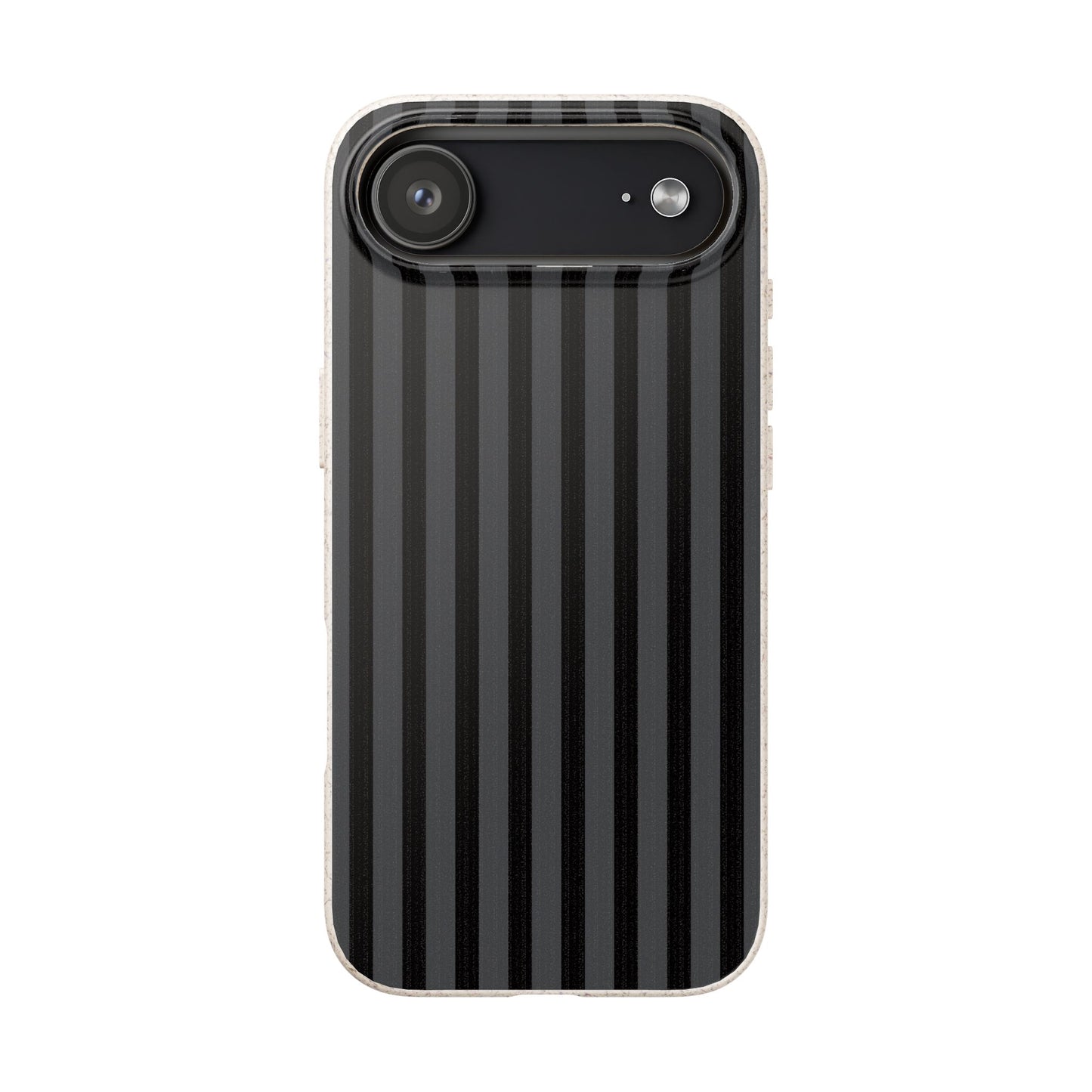 Biodegradable Black Vertical Stripe Phone Cover for Apple iPhone and Samsung Galaxy.
