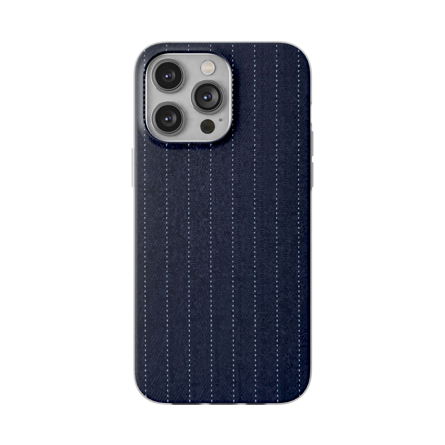 Navy Pinstripe Flexi Phone Case for Apple iPhone, Samsung Galaxy.