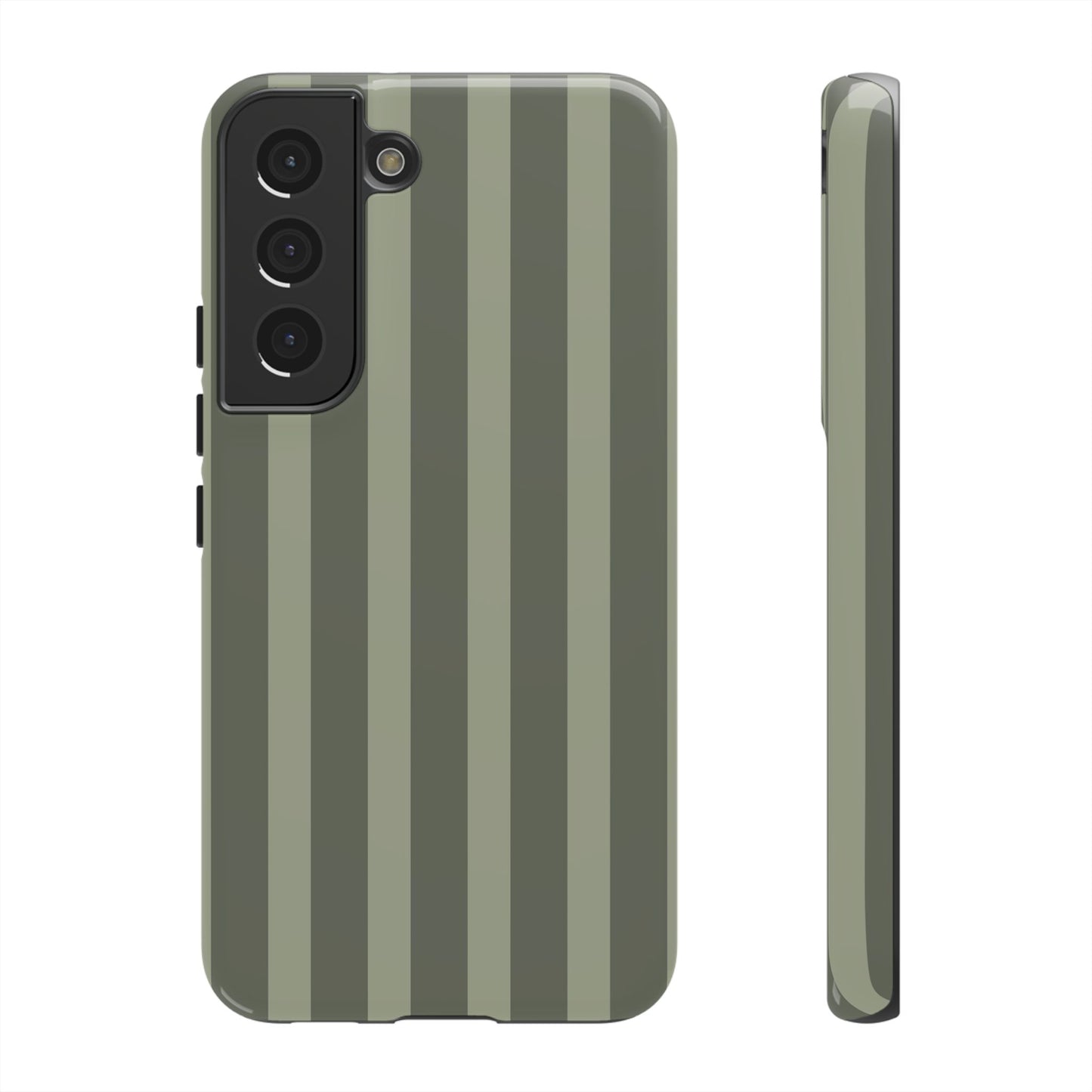 Olive Striped Tough Phone Case — Durable Military-Inspired Protective Cover