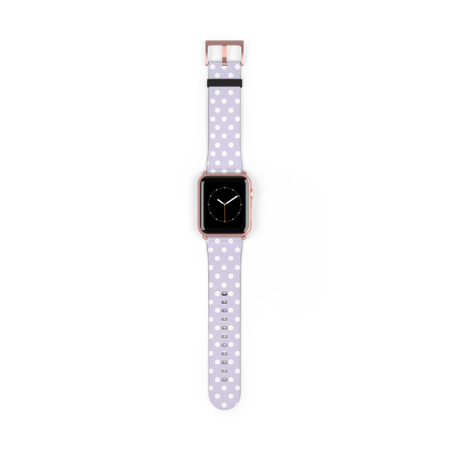 apple watch band in lavender polka dot faux leather, cute watch band for women, pastel spring accessory