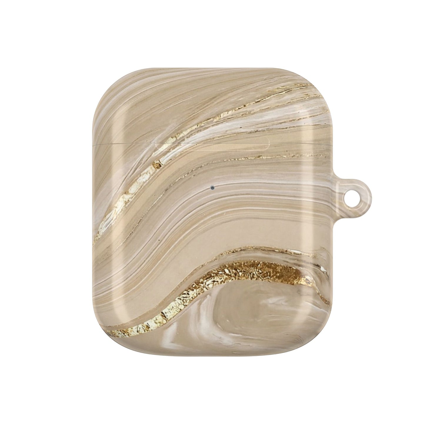 Marble Swirl AirPod Case — Beige Gold Art Pattern