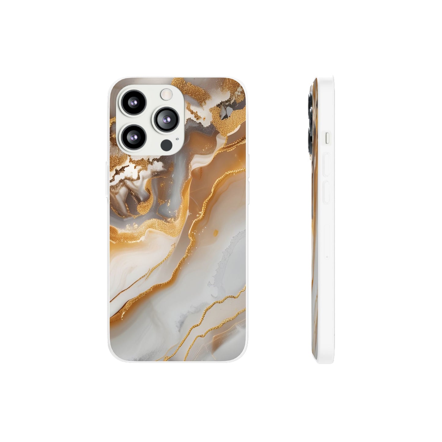 Gold Marble Flexi Phone Case for Apple iPhone and Samsung Galaxy.
