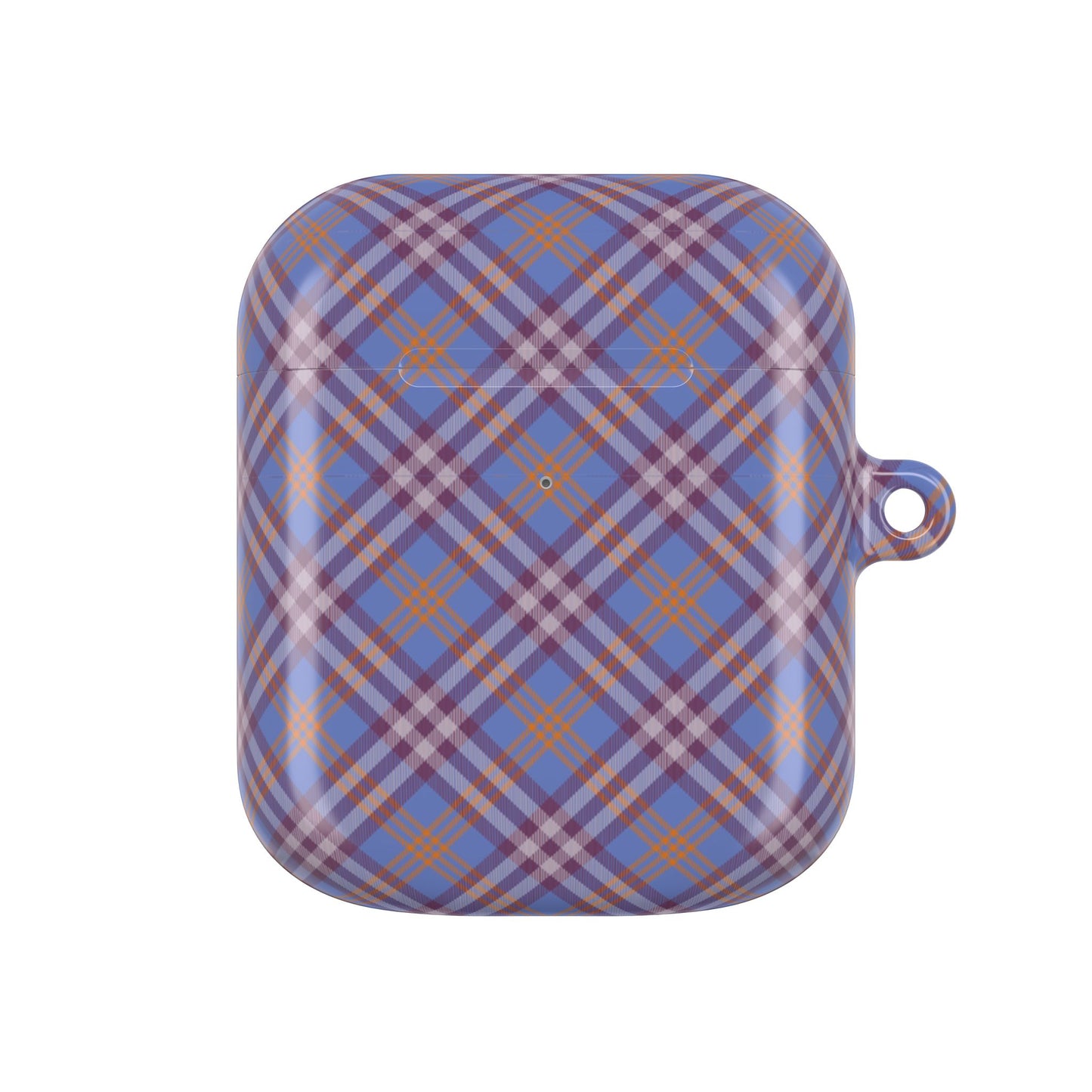 Orange and Violet Tartan AirPod Case — Classic Orange and Violet Plaid Protective Cover