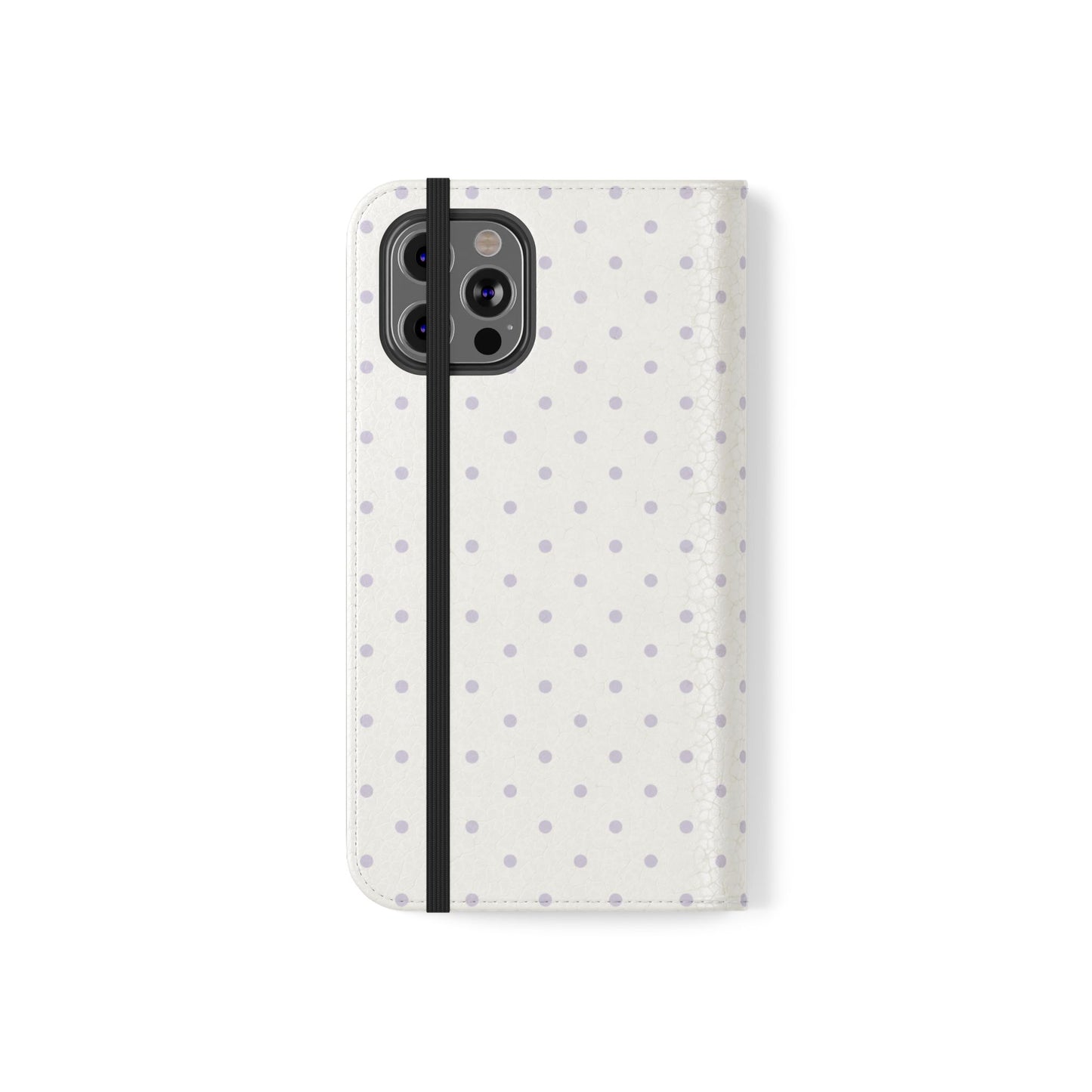 Polka Dot Flip Phone Case — White and Violet Polka Dot Wallet Cover