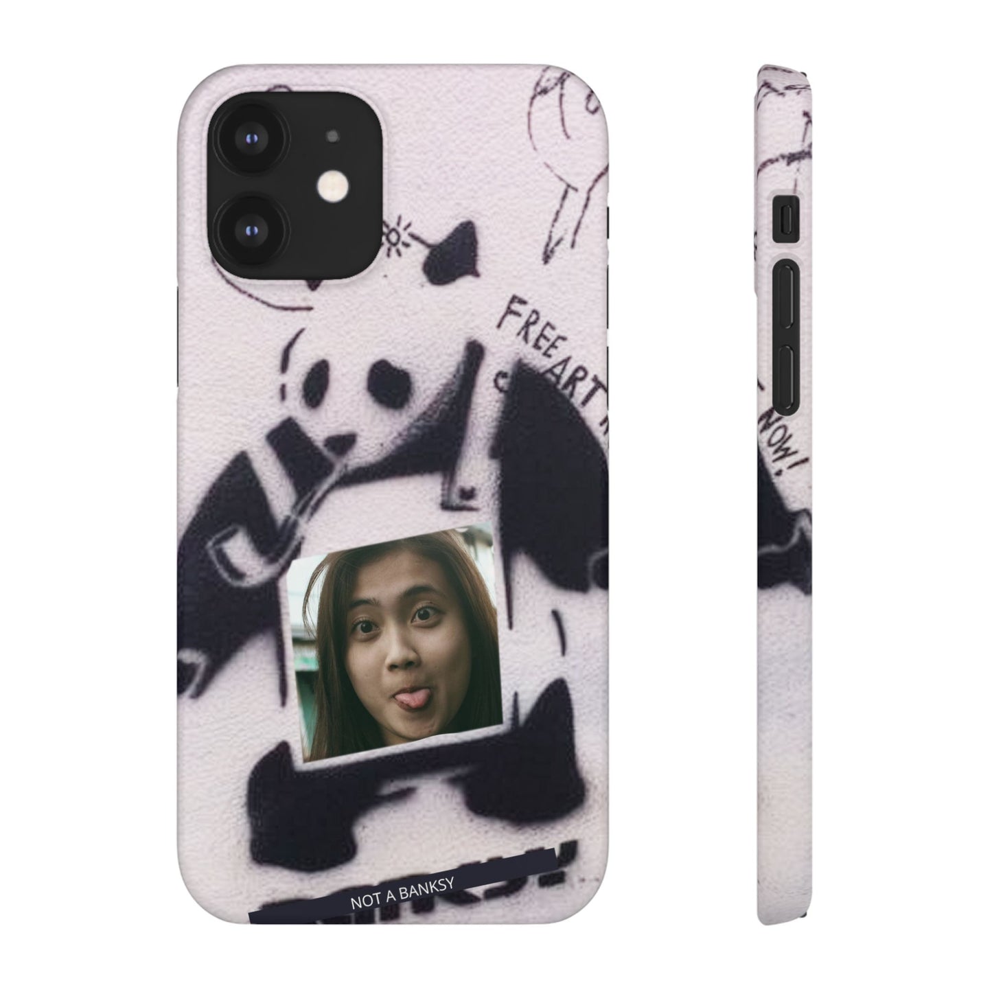 Single Image Personalised Panda Stencil Slim Phone Case for Apple iPhone, Samsung Galaxy and Google Pixel.