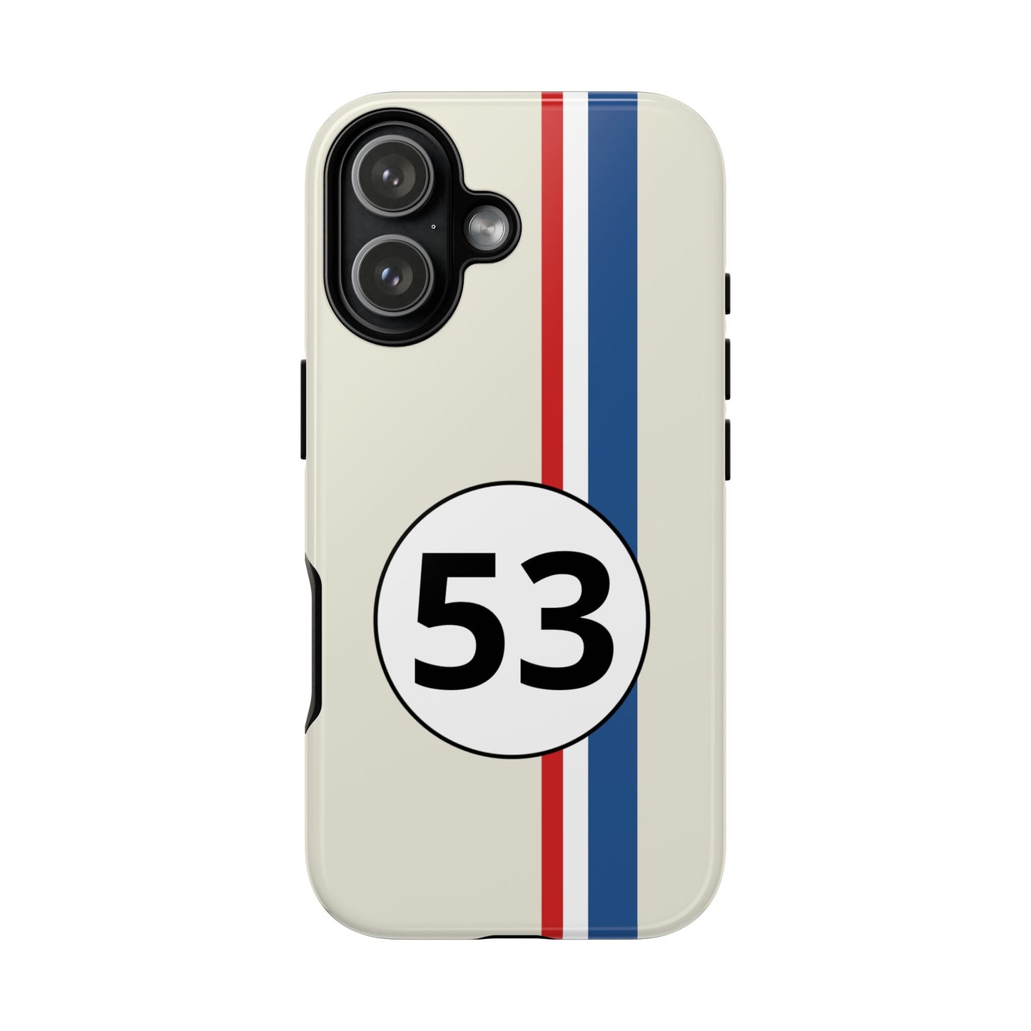 Racing Stripe Personalised Number Tough Phone Case for Apple iPhone, Samsung Galaxy and Google Pixel.