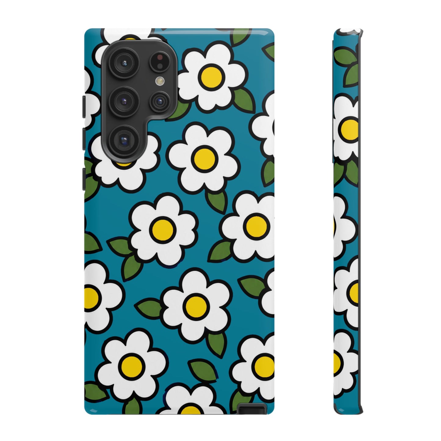 Blue Daisy Tough Phone Case — Floral Protective iPhone Cover