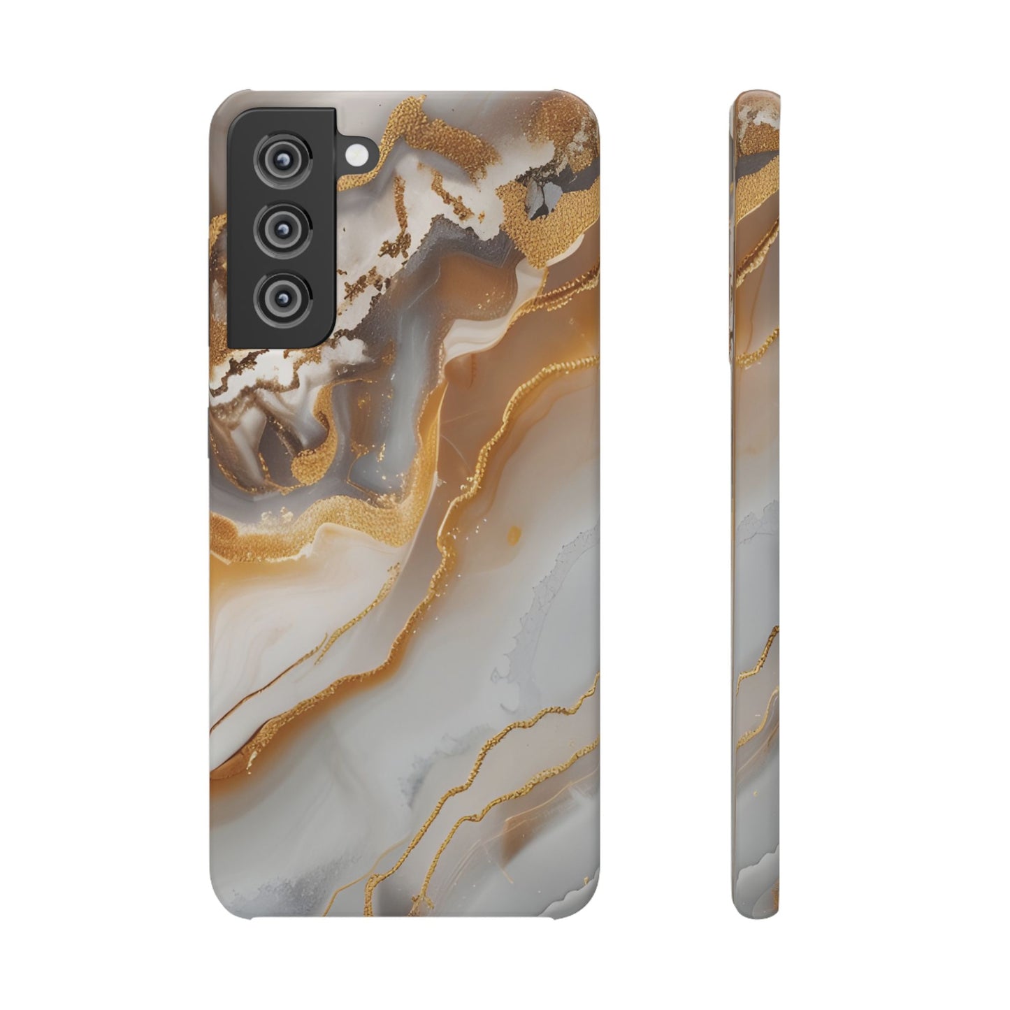 Gold Agate Phone Case – Marble Geode Snap Case