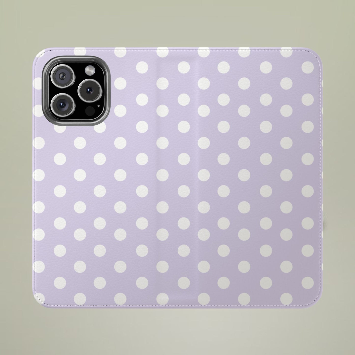 Polka Dot Flip Phone Case — Violet Polka Dot Wallet Cover