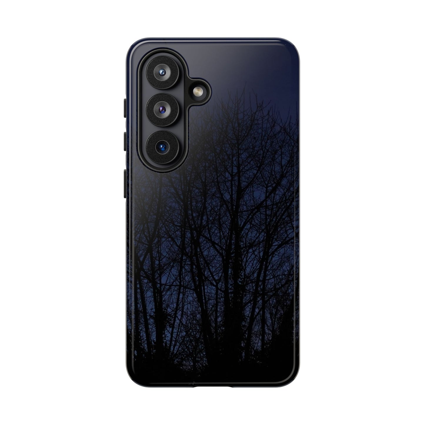 Night Forest Phone Case — Dark Tree Silhouette Protective Tough Case