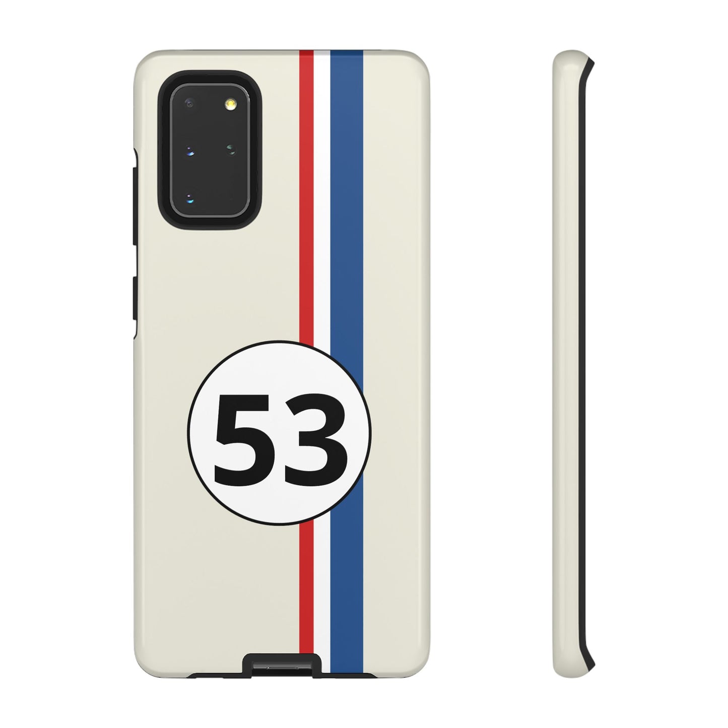 Racing Stripe Personalised Number Tough Phone Case for Apple iPhone, Samsung Galaxy and Google Pixel.