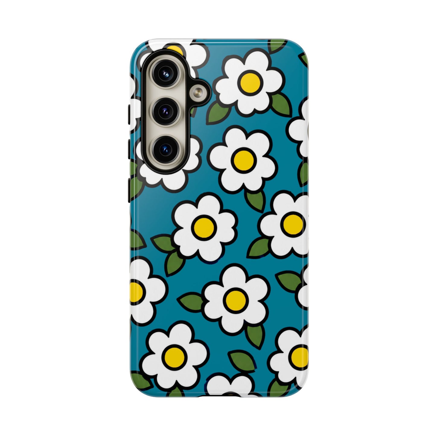 Blue Daisy Tough Phone Case — Floral Protective iPhone Cover