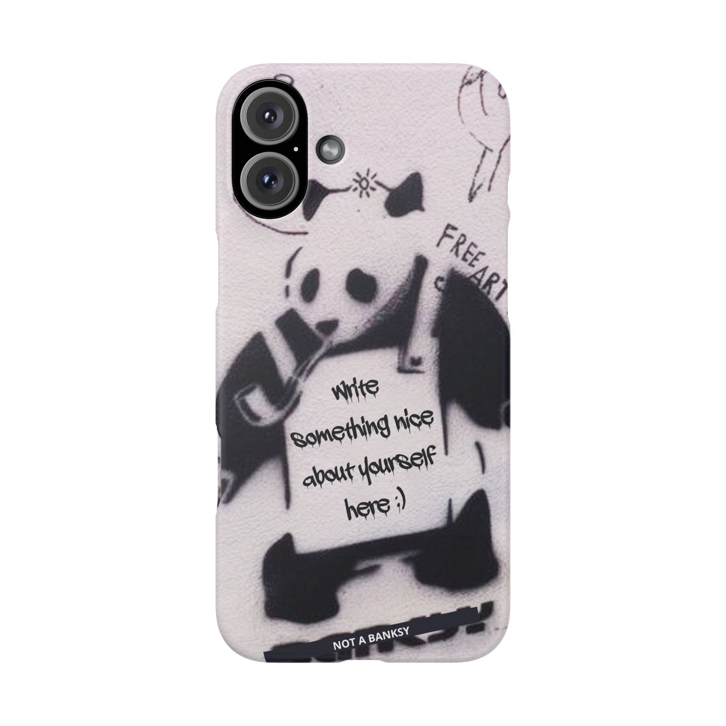 Personalised Panda Stencil Phone Case for Apple iPhone, Samsung Galaxy and Google Pixel.