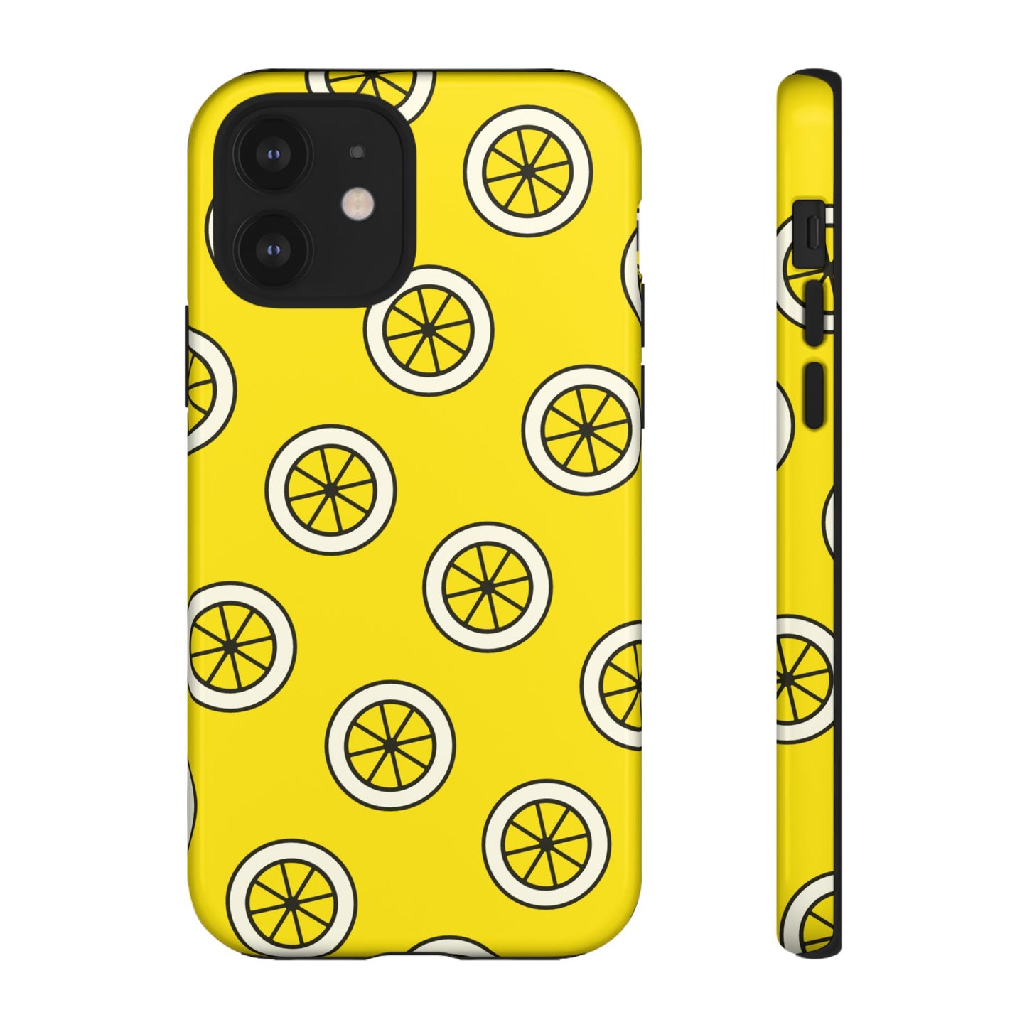 Yellow Lemon Pattern Tough Phone Case — Bright Citrus Protective Cover