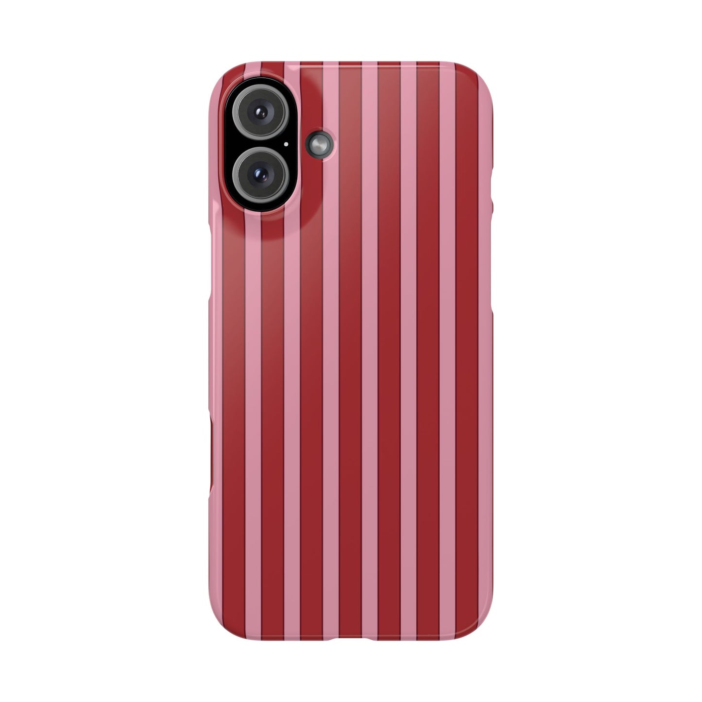 Striped Red Snap Phone Case — Slim Phone Cover for Apple iPhone and Samsung Galaxy.