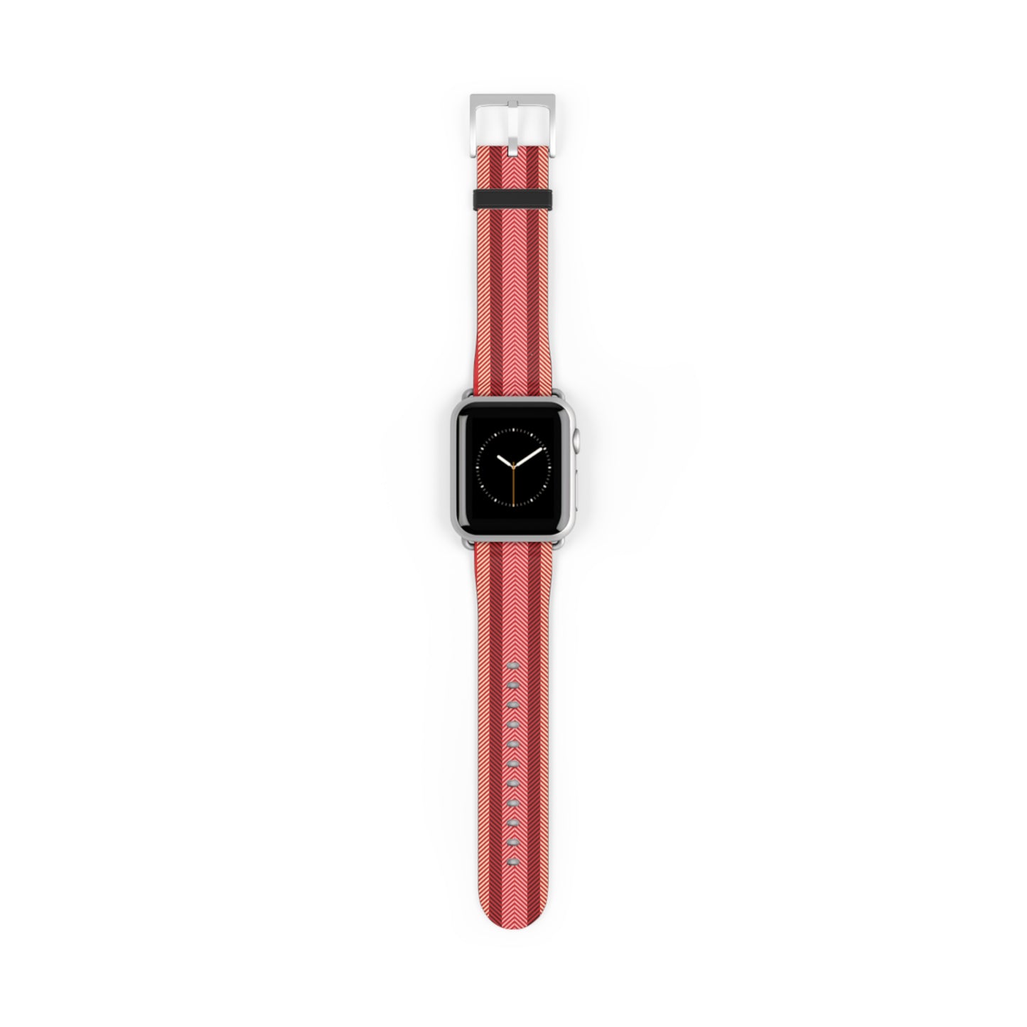 Red Striped Silicone Watch Band — Sporty Apple Watch Strap