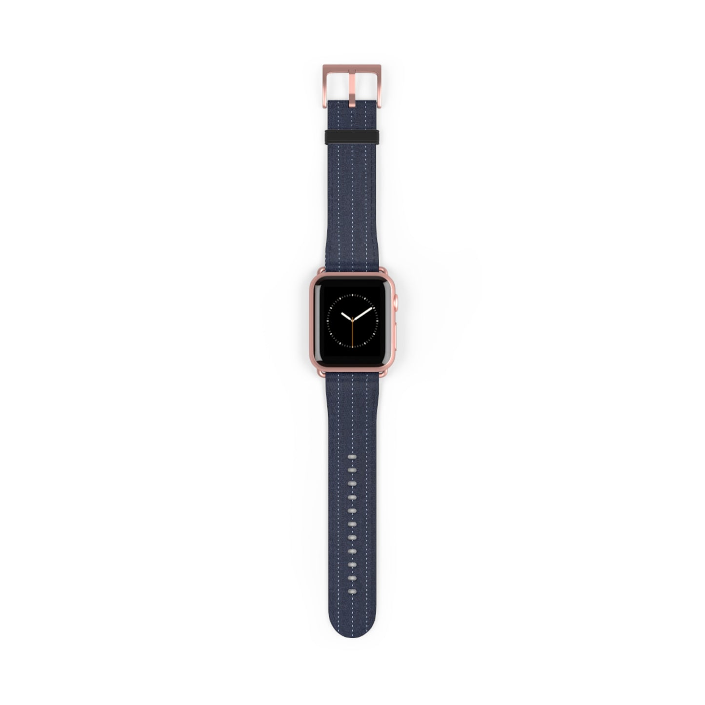 Navy Stitch Leather Watch Band — Classic Apple Watch Strap