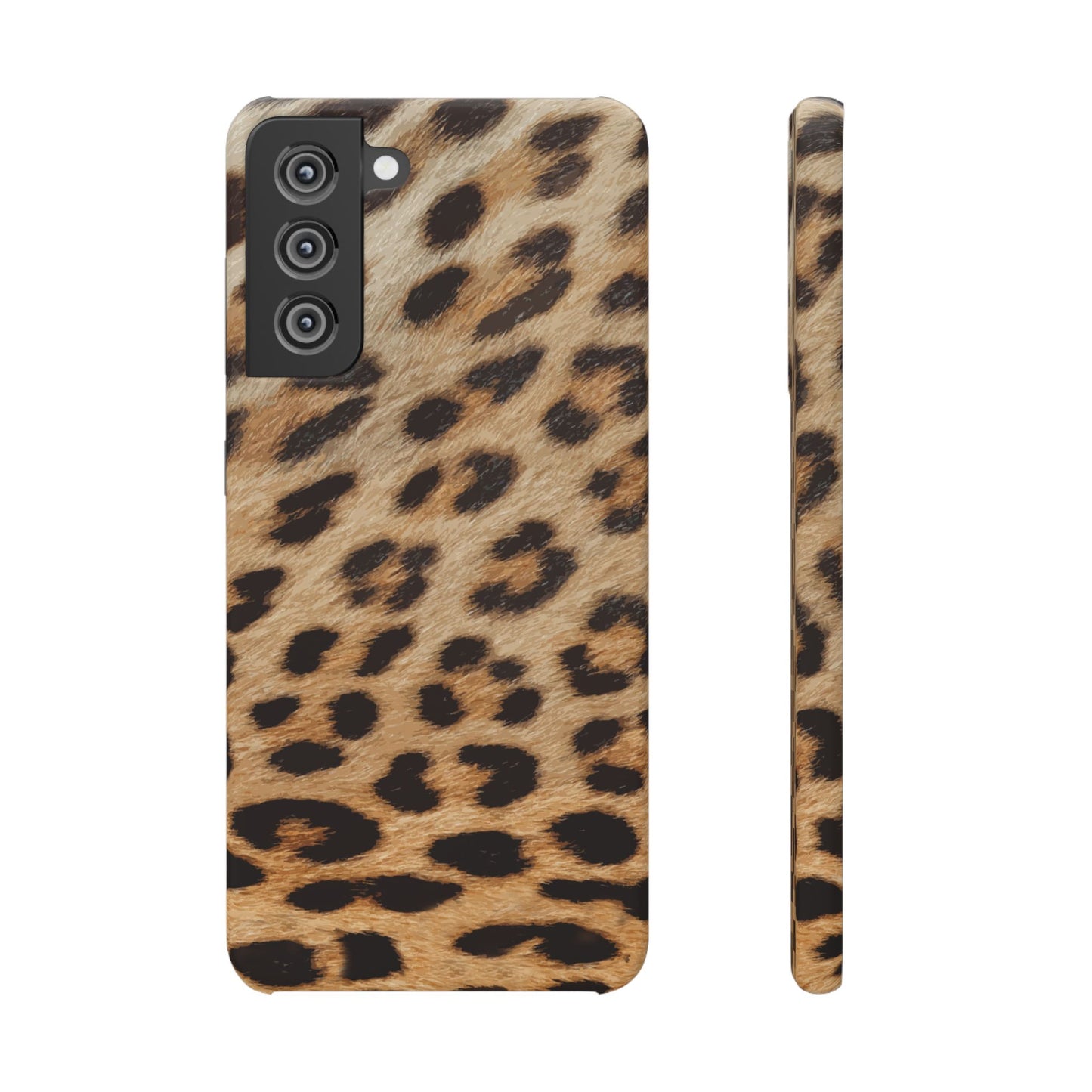 Leopard Print Slim Phone Case for Apple iPhone, Samsung Galaxy and Google Pixel.