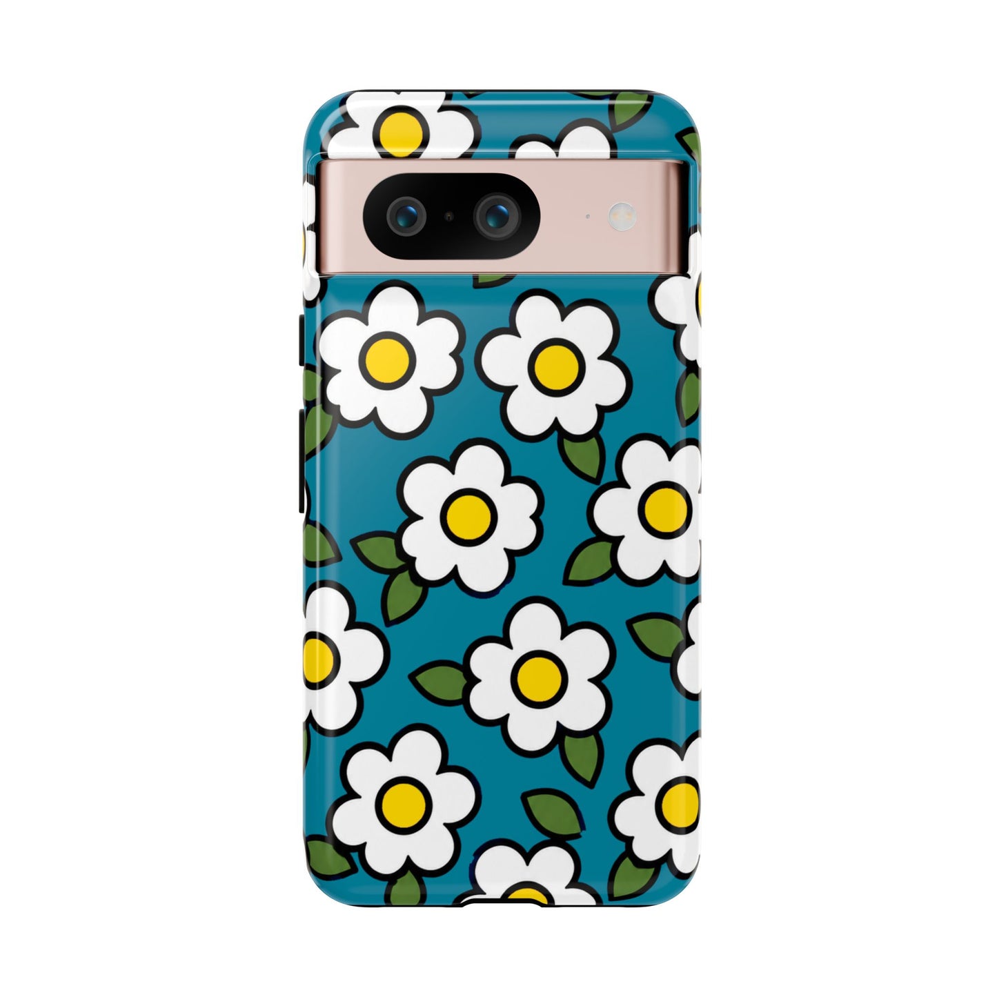 Blue Daisy Tough Phone Case — Floral Protective iPhone Cover