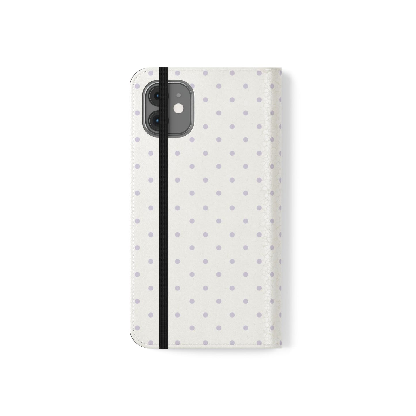 Polka Dot Flip Phone Case — White and Violet Polka Dot Wallet Cover