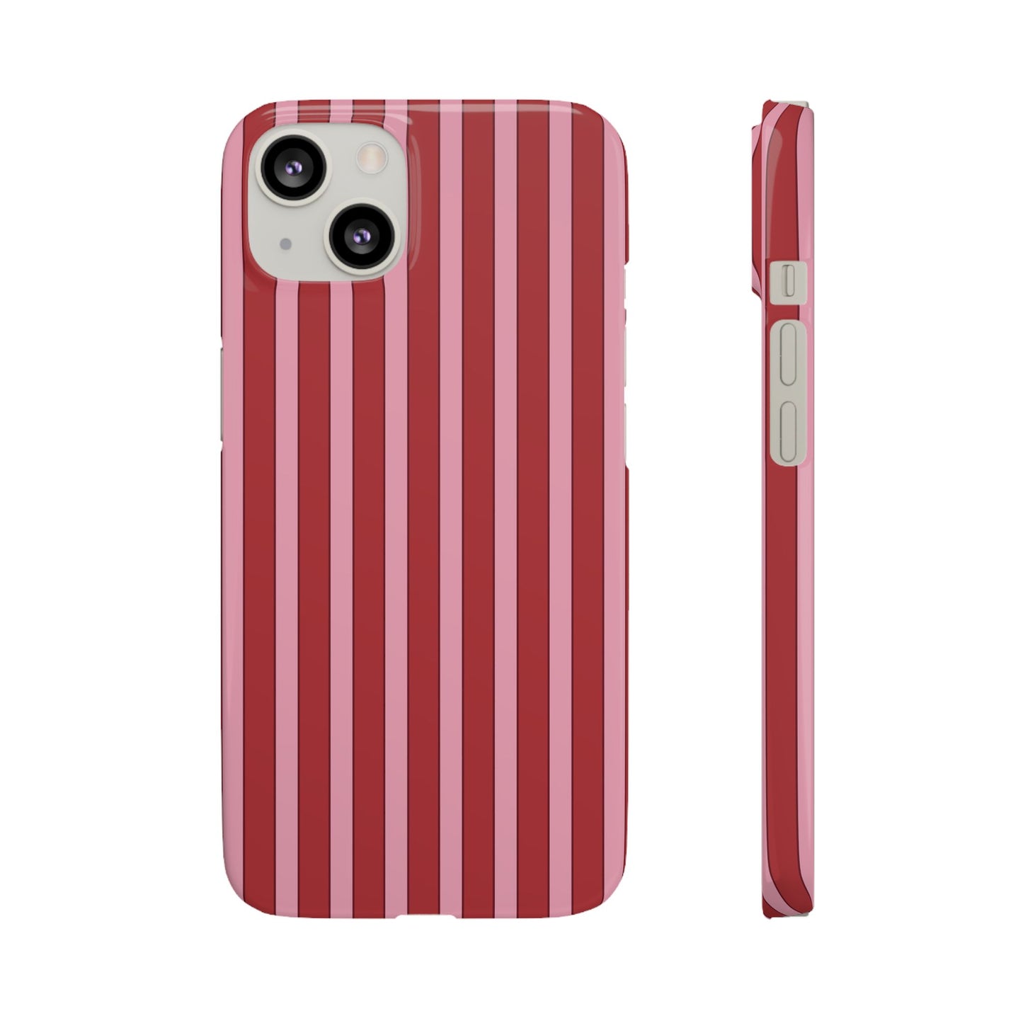 Striped Red Snap Phone Case — Slim Phone Cover for Apple iPhone and Samsung Galaxy.