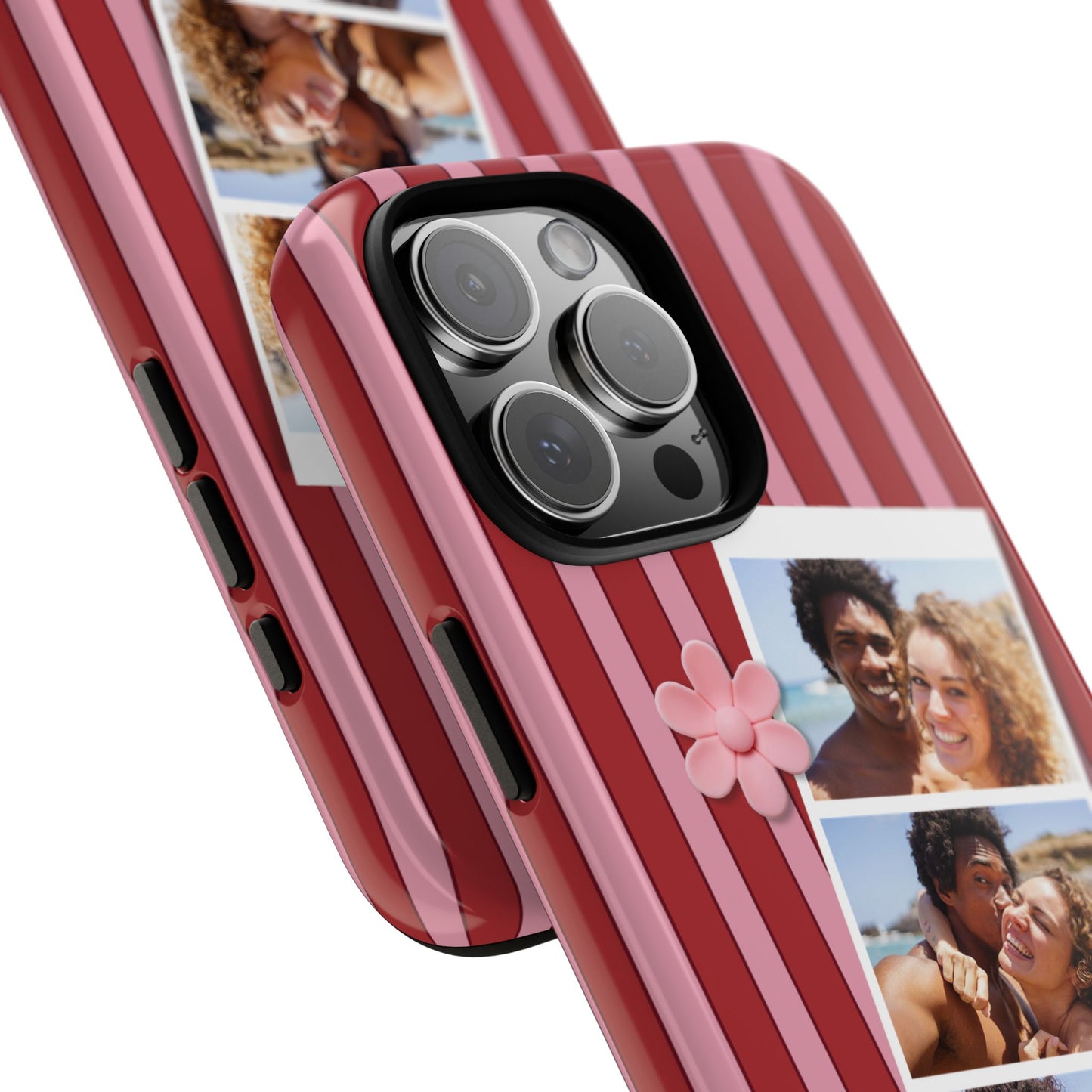 Customisable Three Photo Personalised Collage Tough Phone Case for Apple iPhone, Samsung Galaxy and Google Pixel.