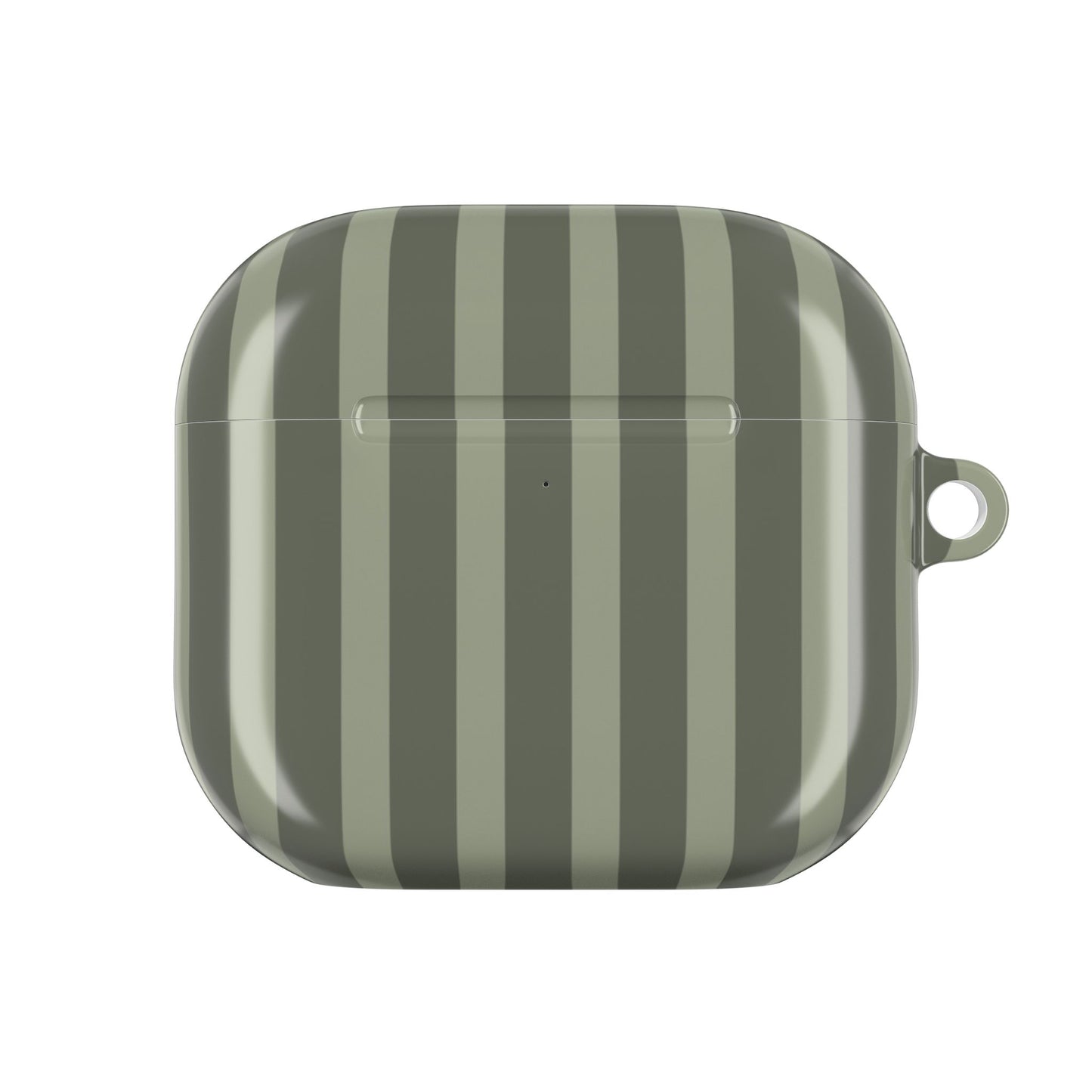 Striped Olive AirPods Case — Protective Green Stripe Pattern Cover