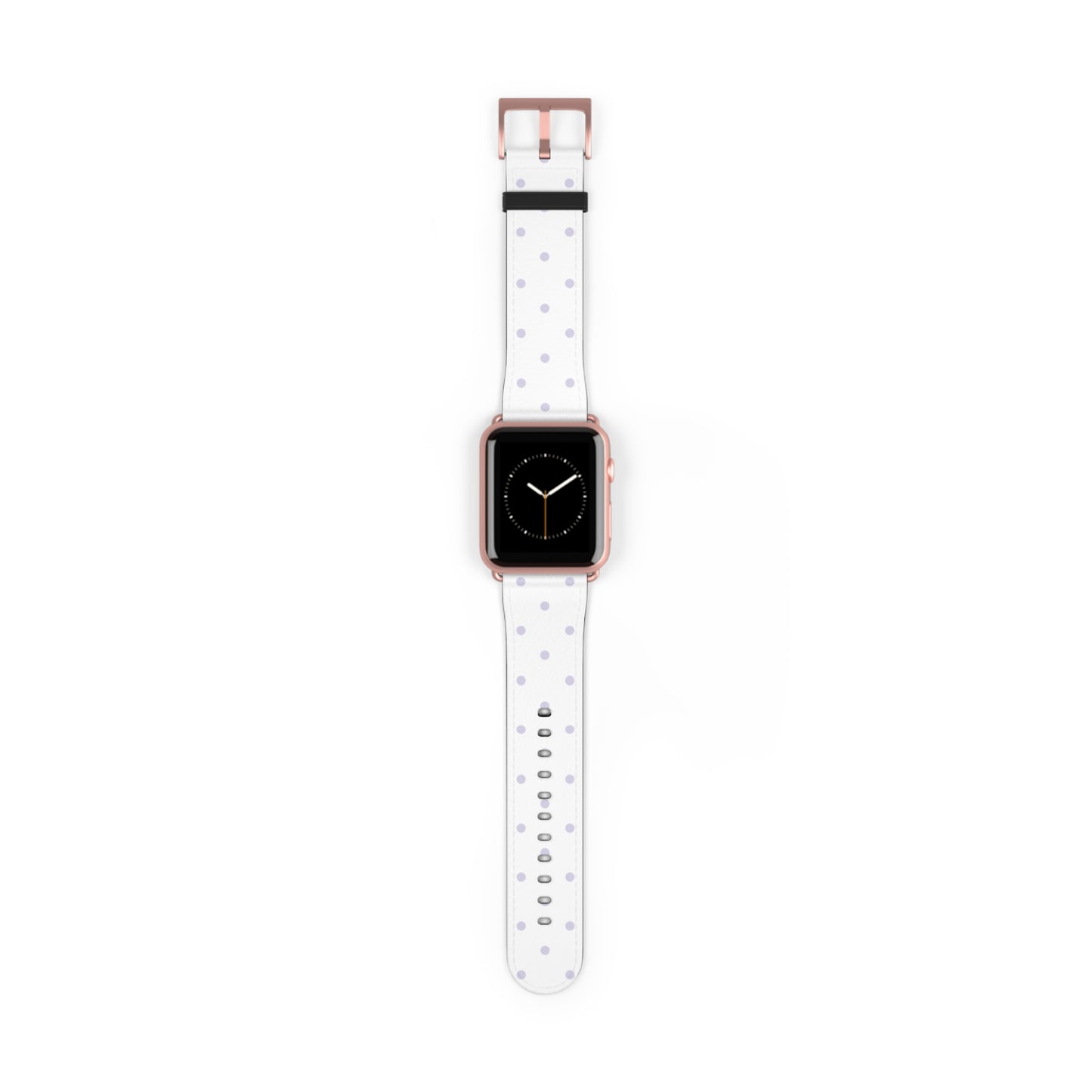 apple watch band with white polka dot design, minimal lavender dots, cute women’s casual watch strap