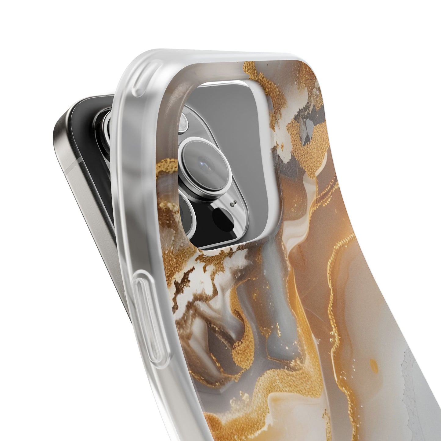 Gold Marble Flexi Phone Case for Apple iPhone and Samsung Galaxy.