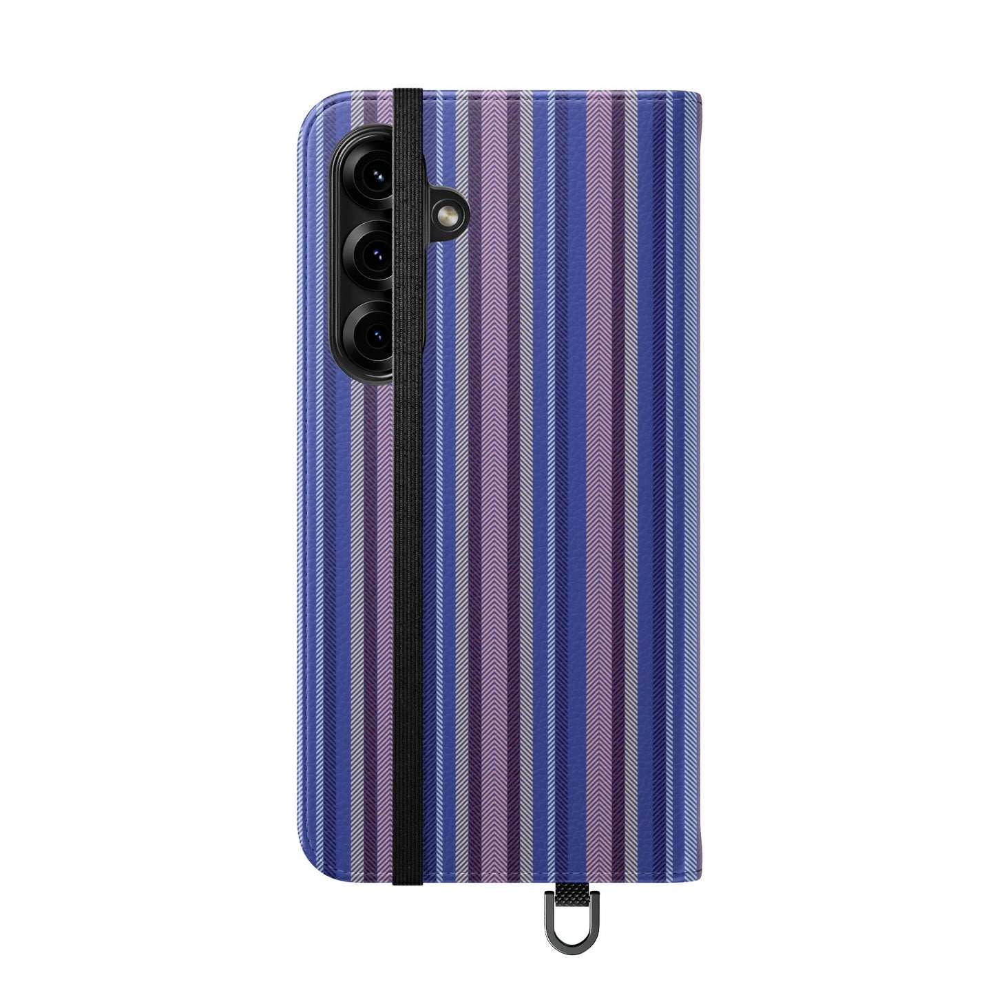 Striped Blue Flip Phone Case — Wallet Folio Phone Cover