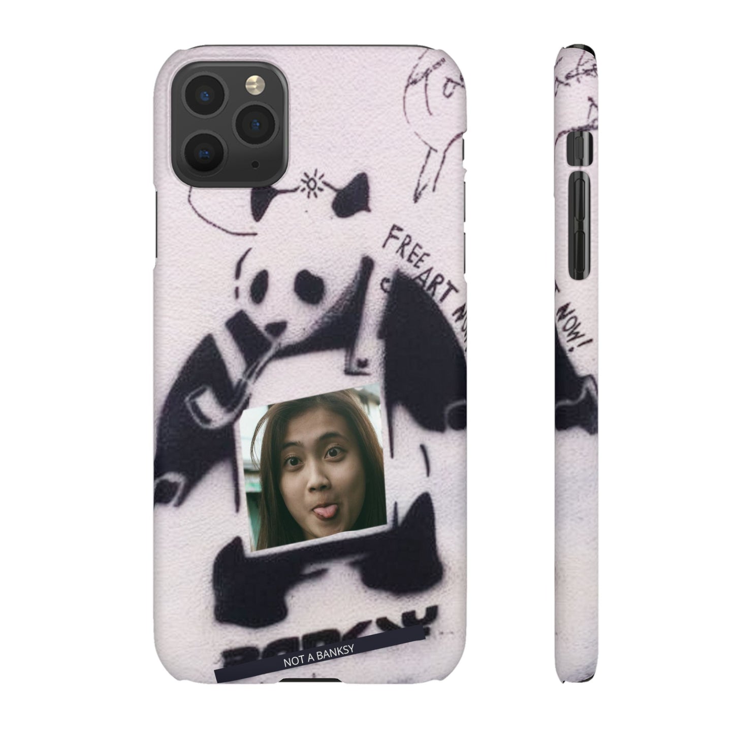 Single Image Personalised Panda Stencil Slim Phone Case for Apple iPhone, Samsung Galaxy and Google Pixel.