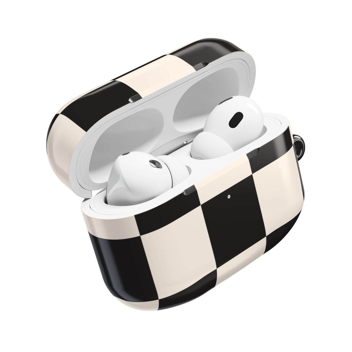 Ivory and Black Chequered AirPod Case — Protective Cover