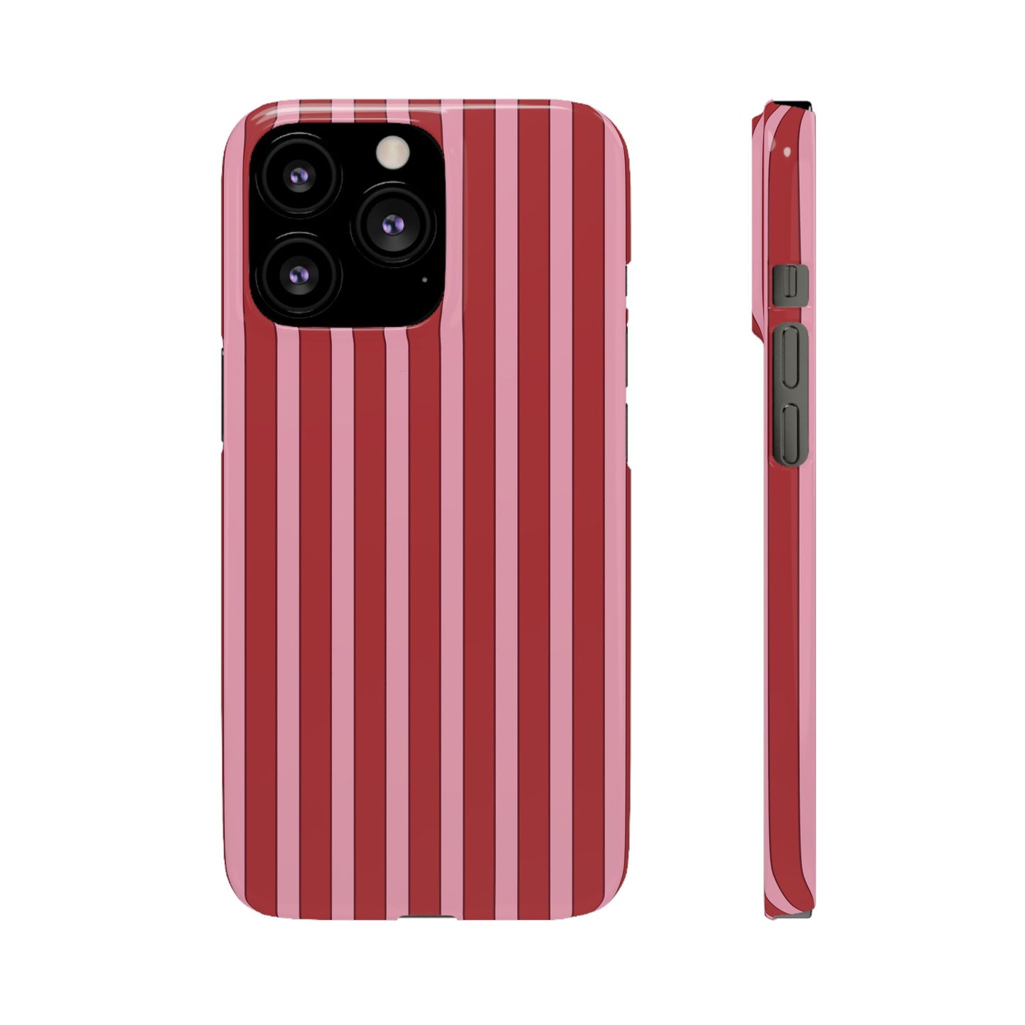 Striped Red Snap Phone Case — Slim Phone Cover for Apple iPhone and Samsung Galaxy.