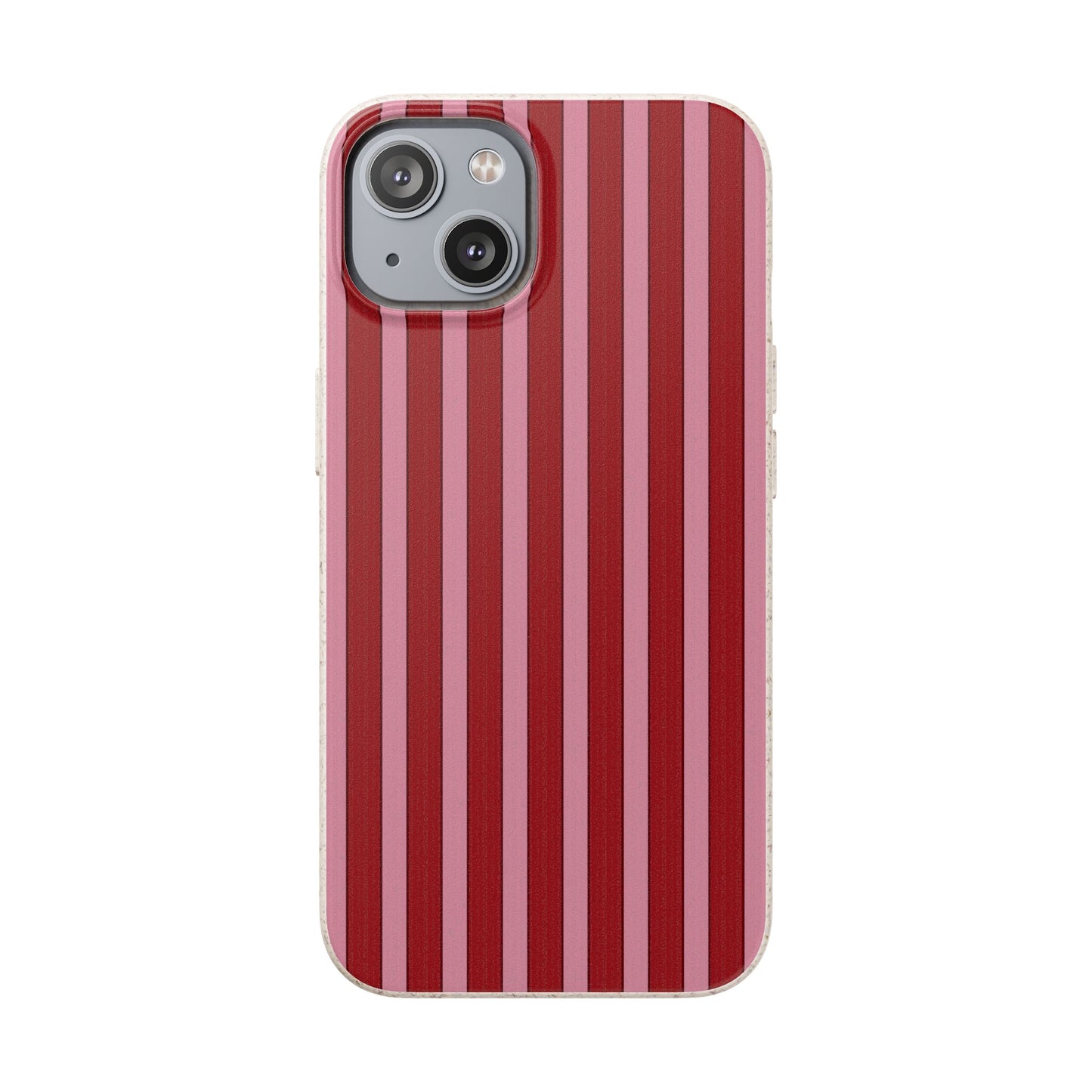 Biodegradable Phone Case — Red Vertical Stripe Eco Protective Cover for Apple iPhone and Samsung Galaxy.