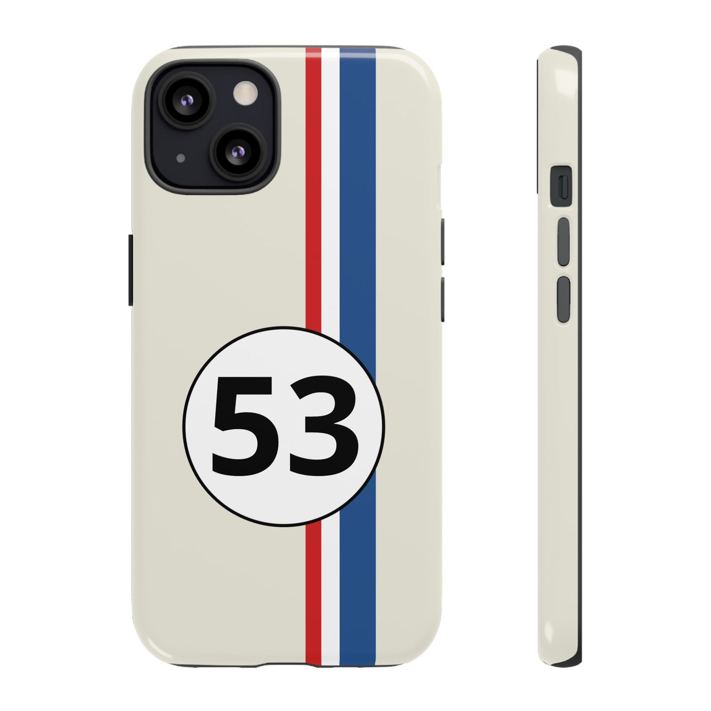 Racing Stripe Personalised Number Tough Phone Case for Apple iPhone, Samsung Galaxy and Google Pixel.