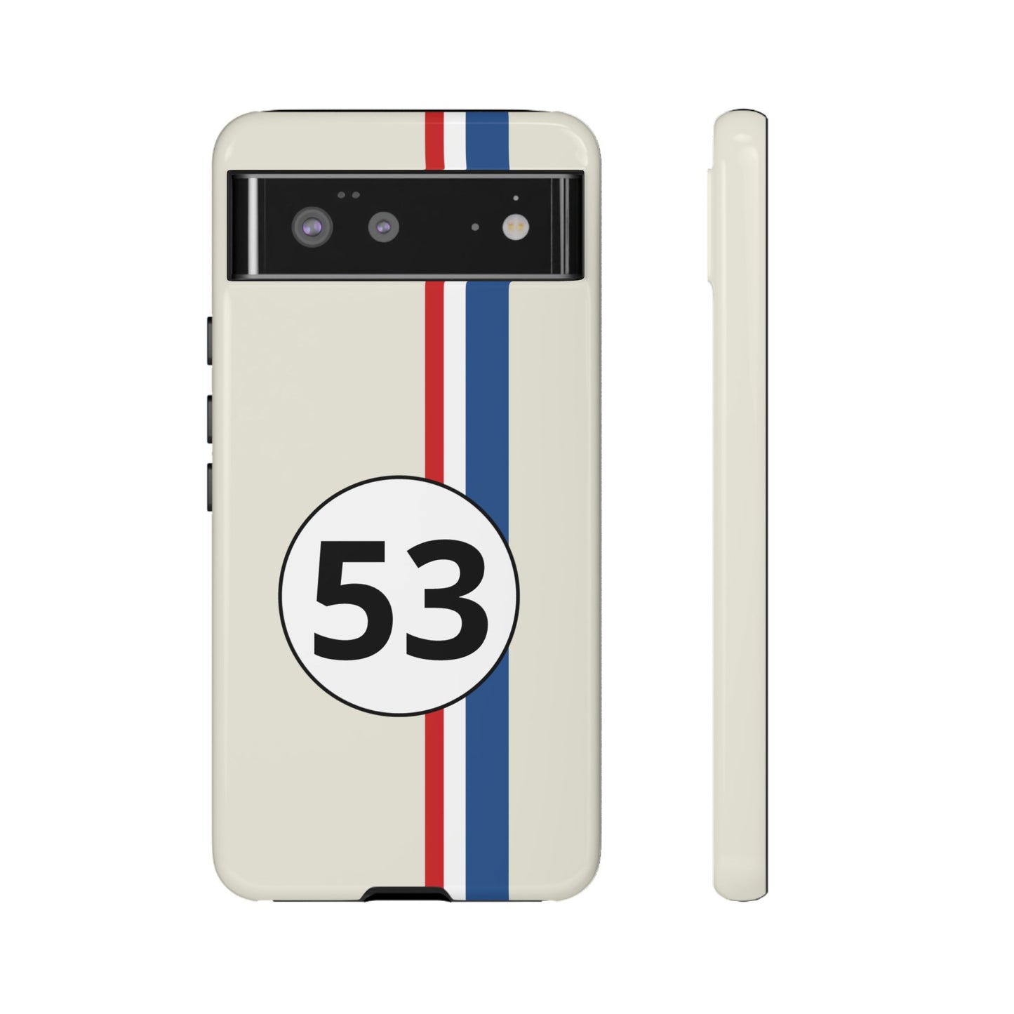 Racing Stripe Personalised Number Tough Phone Case for Apple iPhone, Samsung Galaxy and Google Pixel.